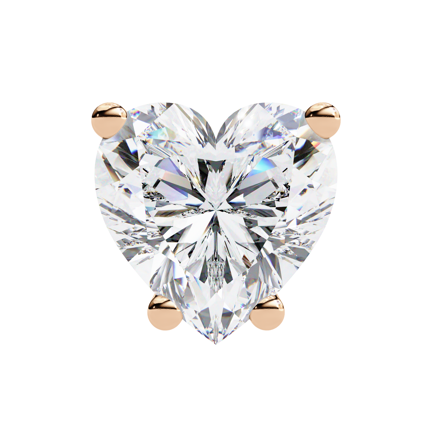 rose gold / moissanite, rose gold / lab grown