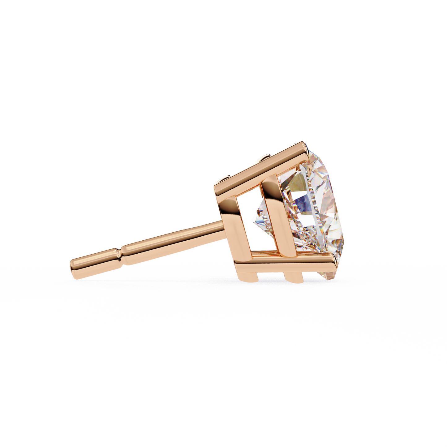 rose gold / moissanite, rose gold / lab grown