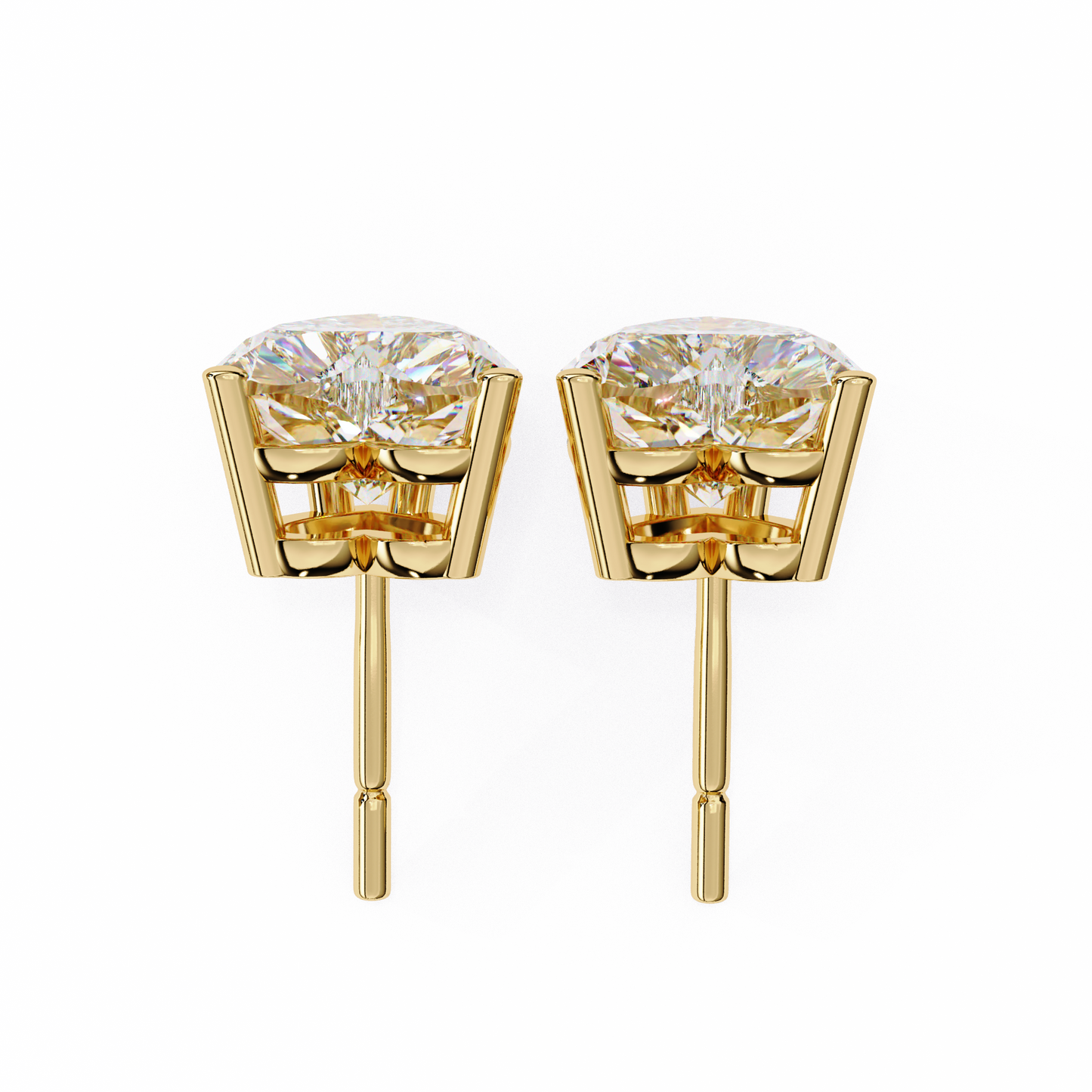 yellow gold / moissanite, yellow gold / lab grown