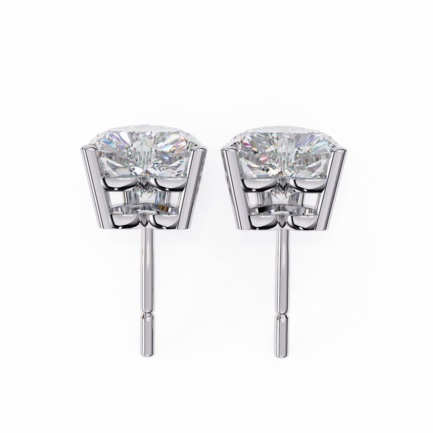 white gold / moissanite, white gold / lab grown