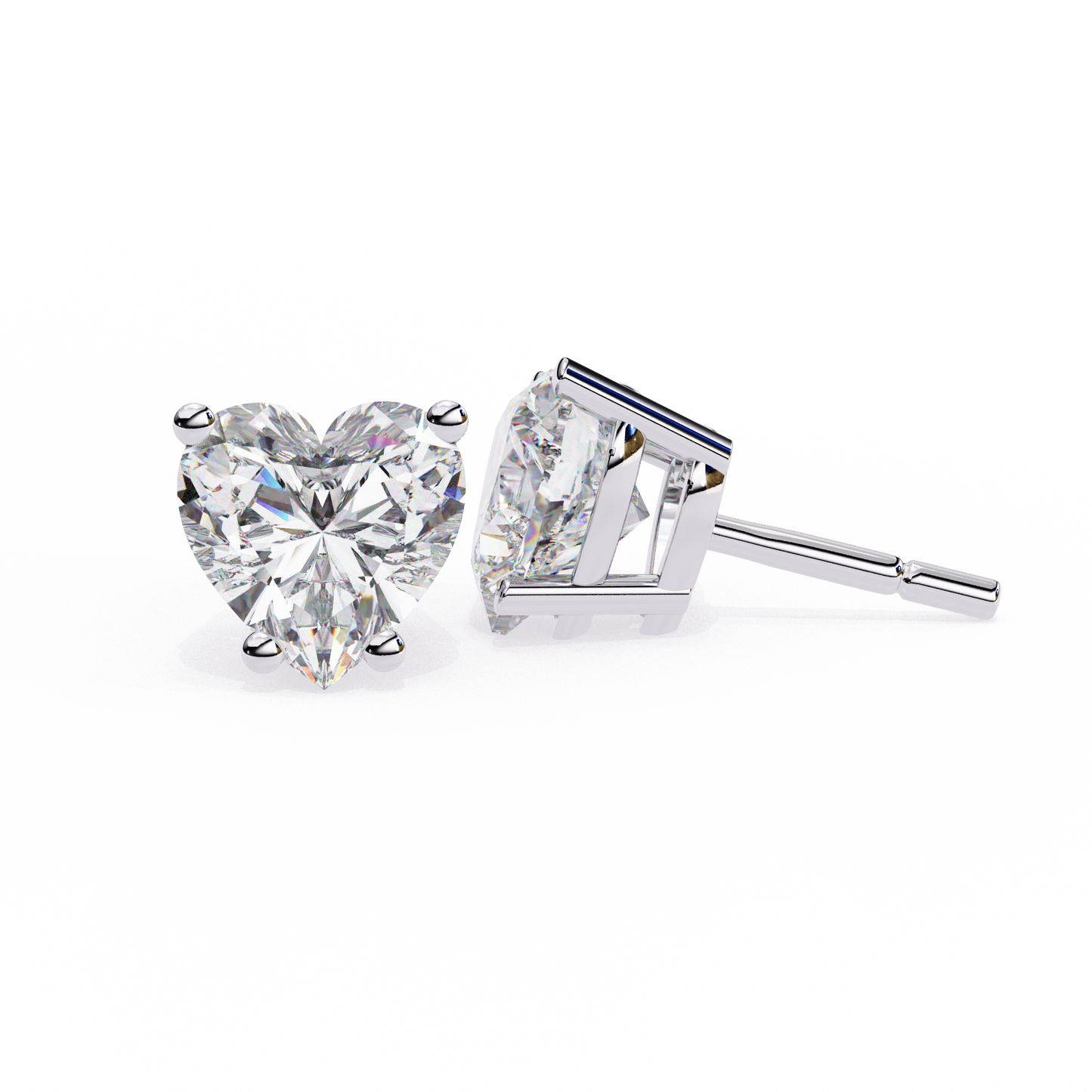 white gold / moissanite, white gold / lab grown