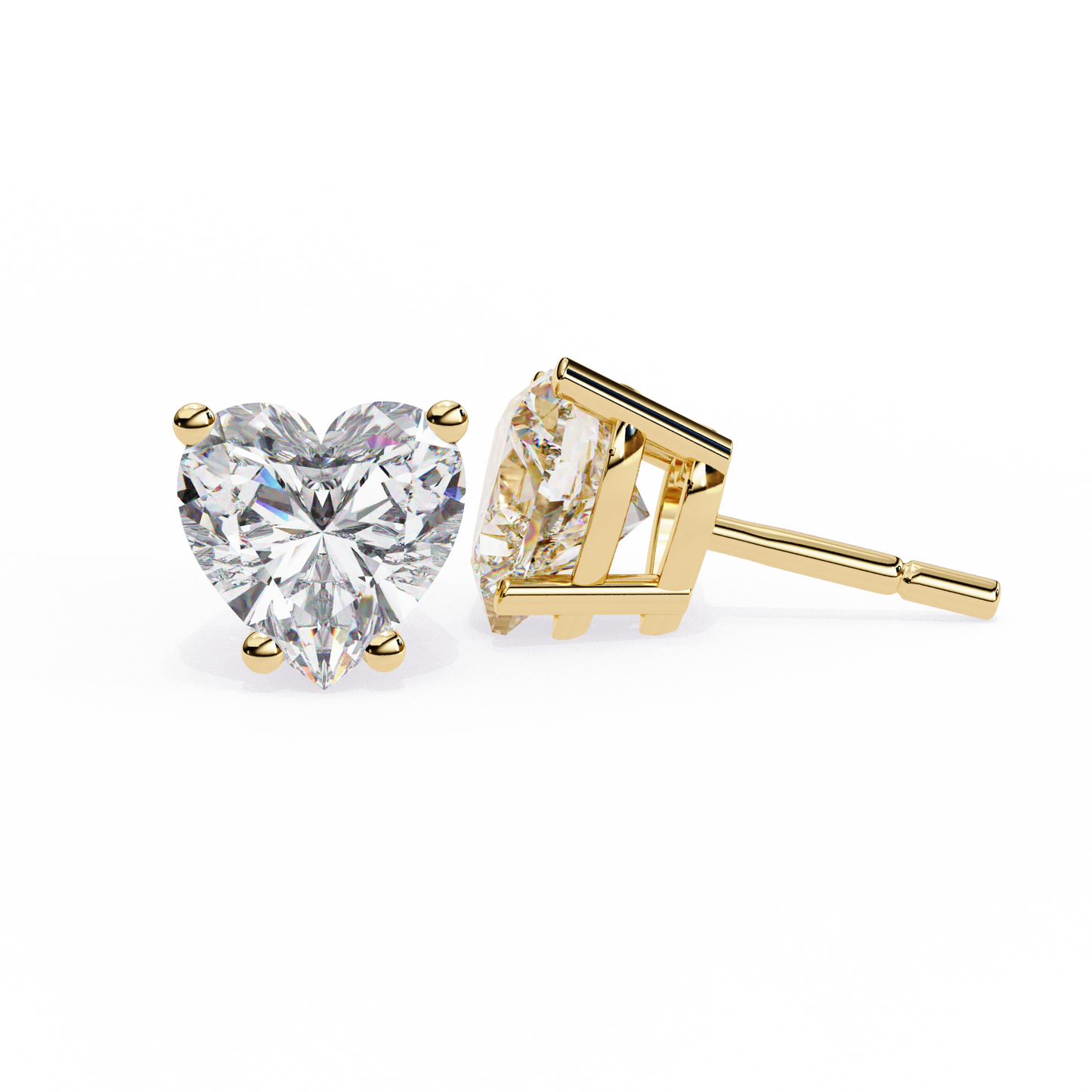 yellow gold / moissanite, yellow gold / lab grown