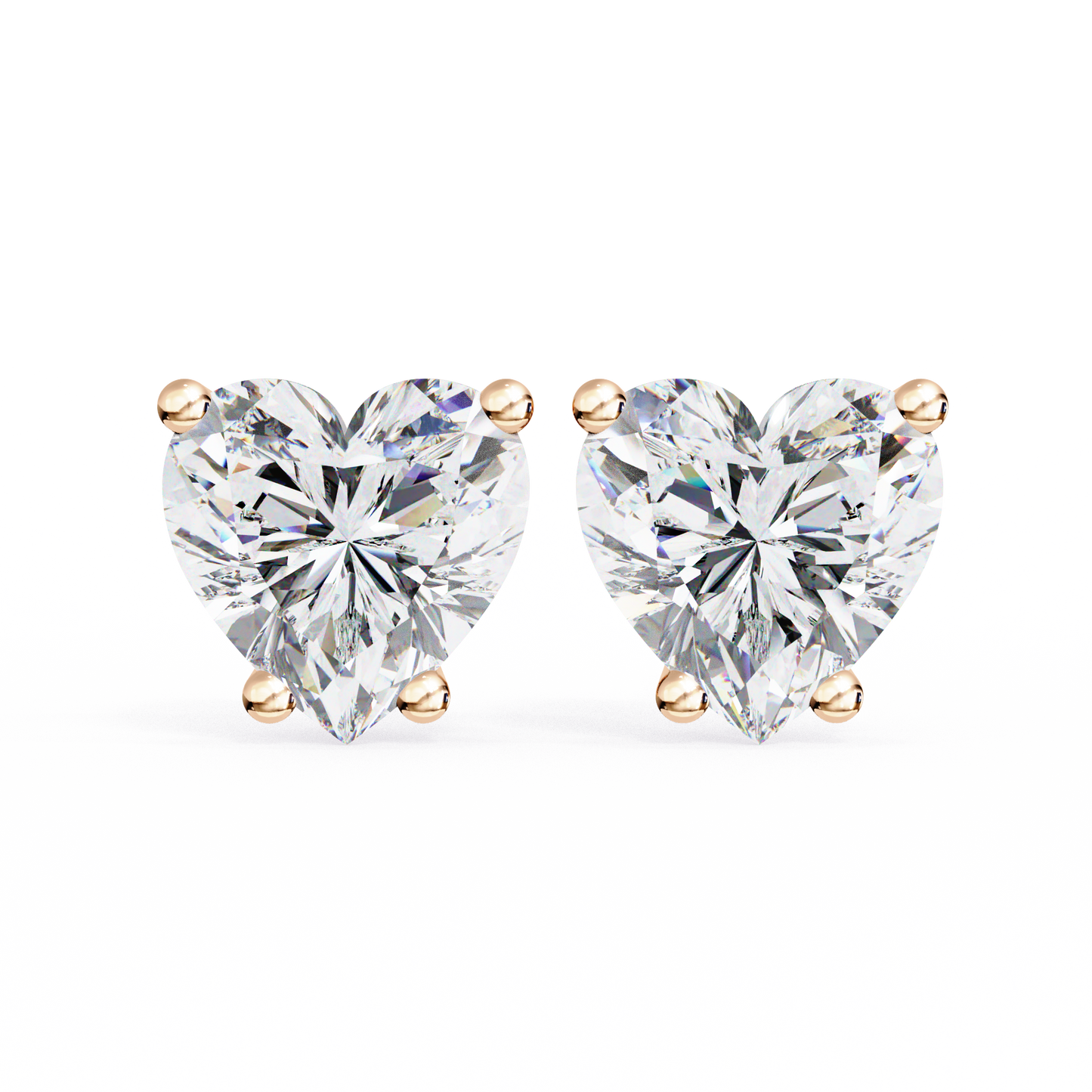 rose gold / moissanite, rose gold / lab grown