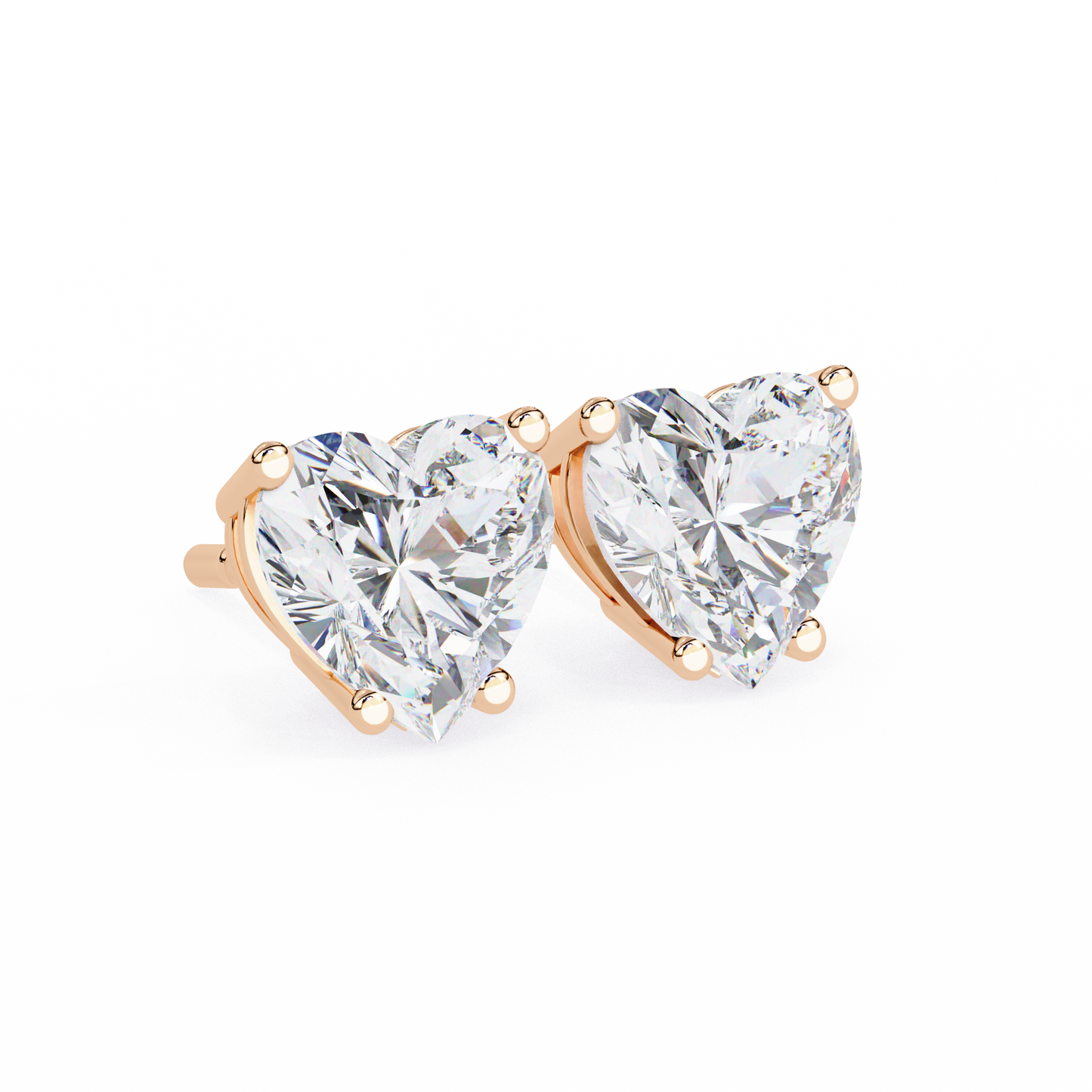 rose gold / moissanite, rose gold / lab grown