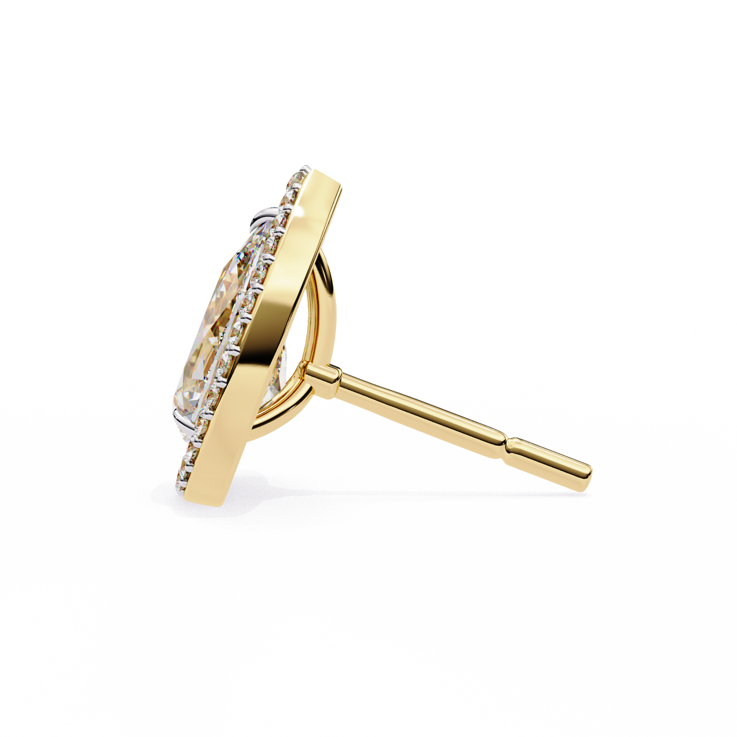 yellow gold / moissanite, yellow gold / lab grown