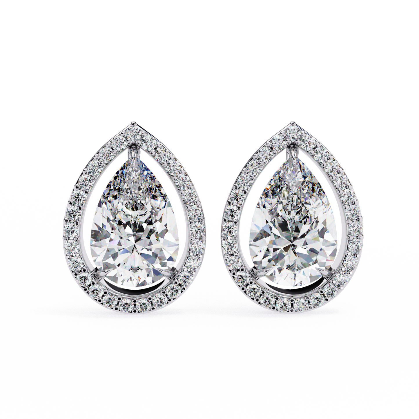 white gold / moissanite, white gold / lab grown