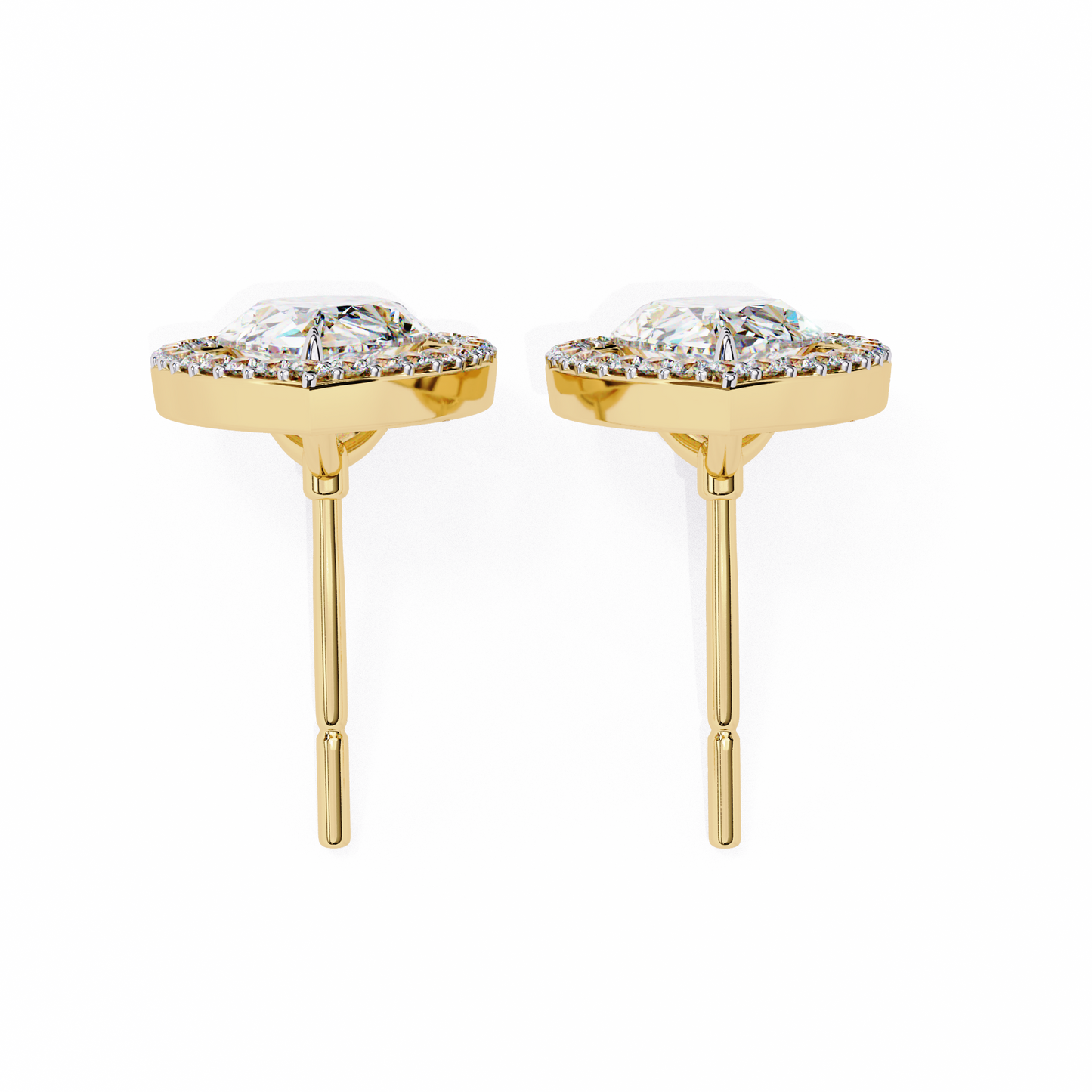 yellow gold / moissanite, yellow gold / lab grown