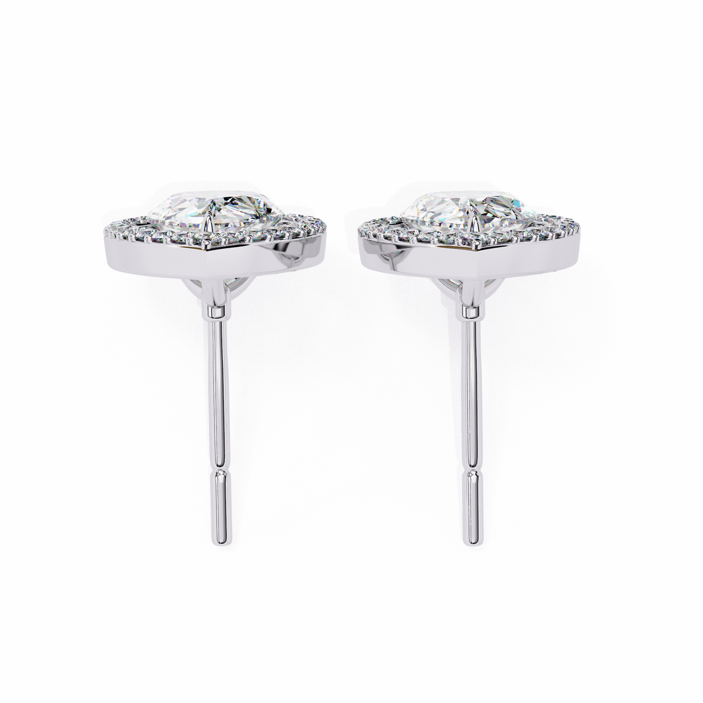 white gold / moissanite, white gold / lab grown
