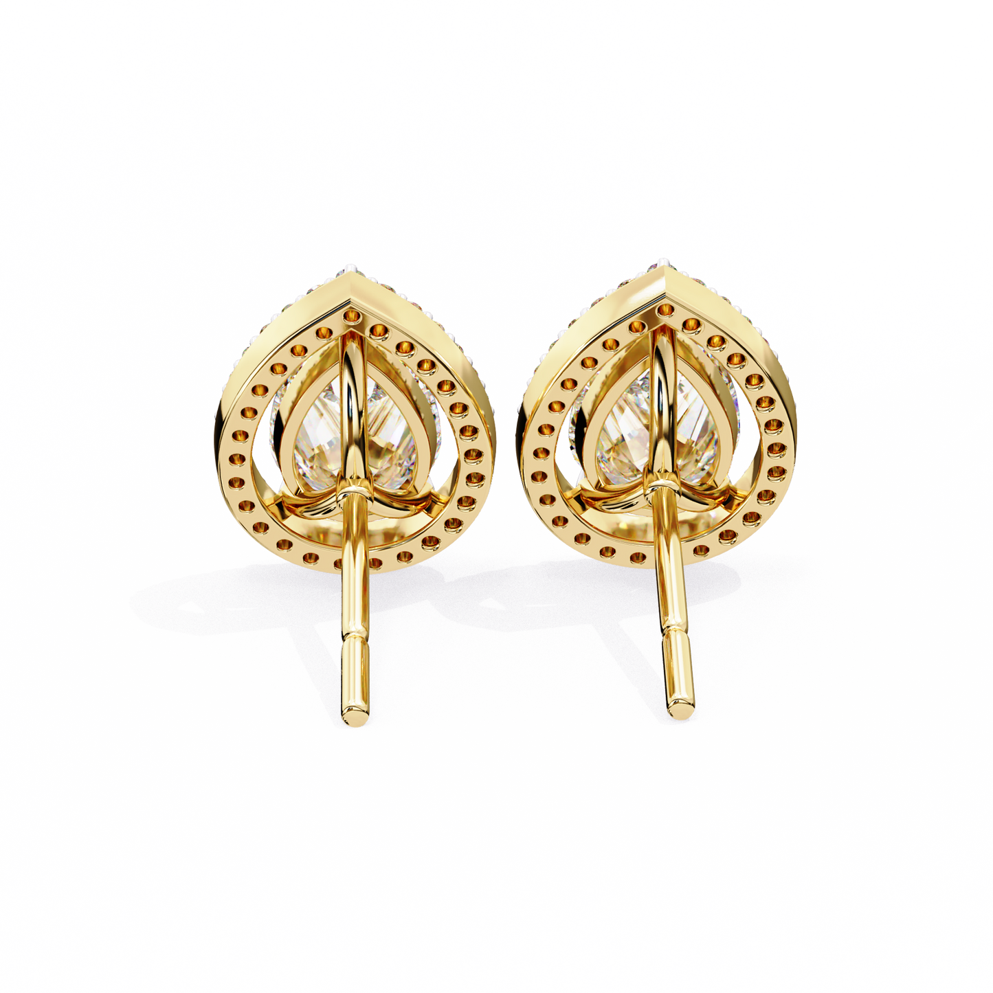 yellow gold / moissanite, yellow gold / lab grown