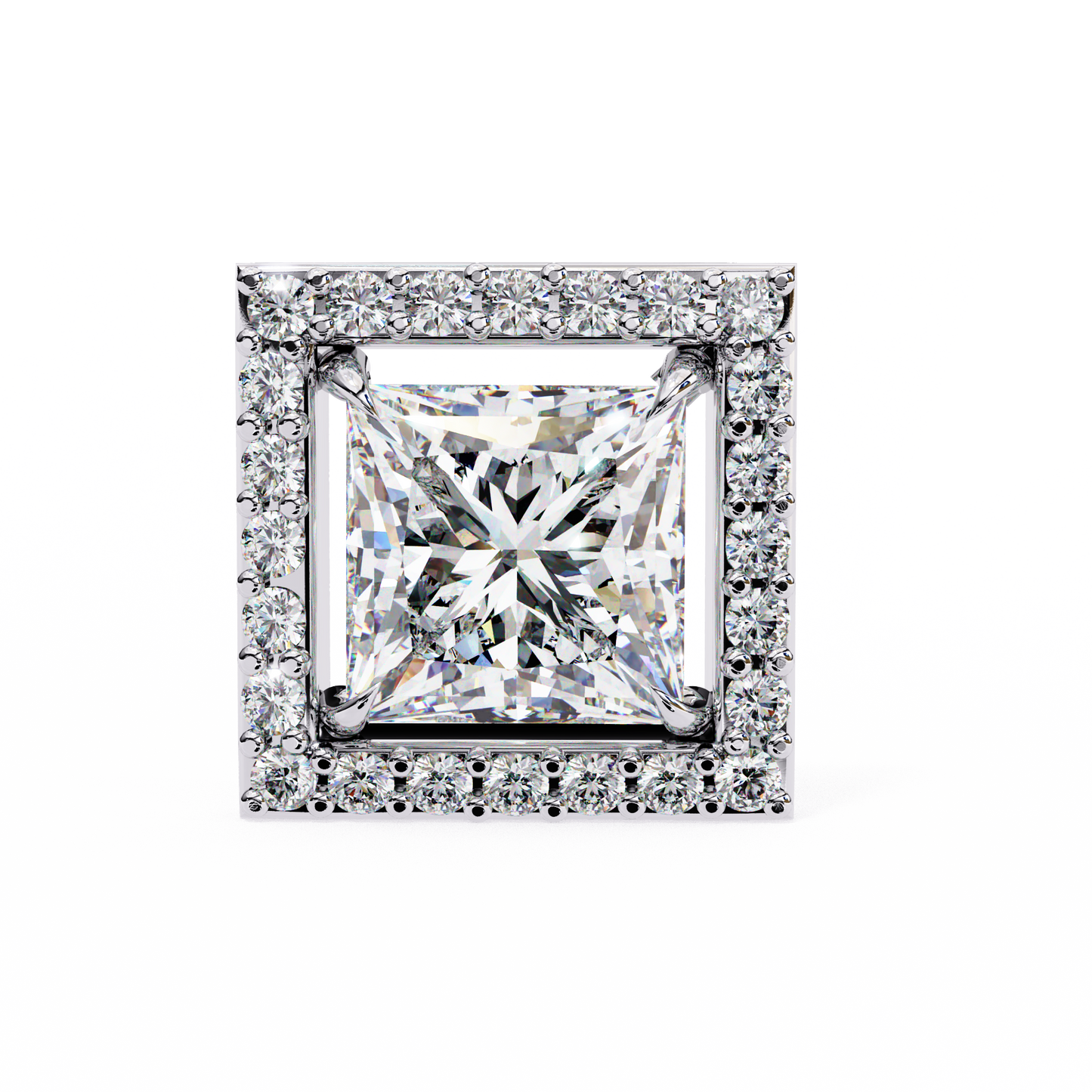 white gold / moissanite, white gold / lab grown