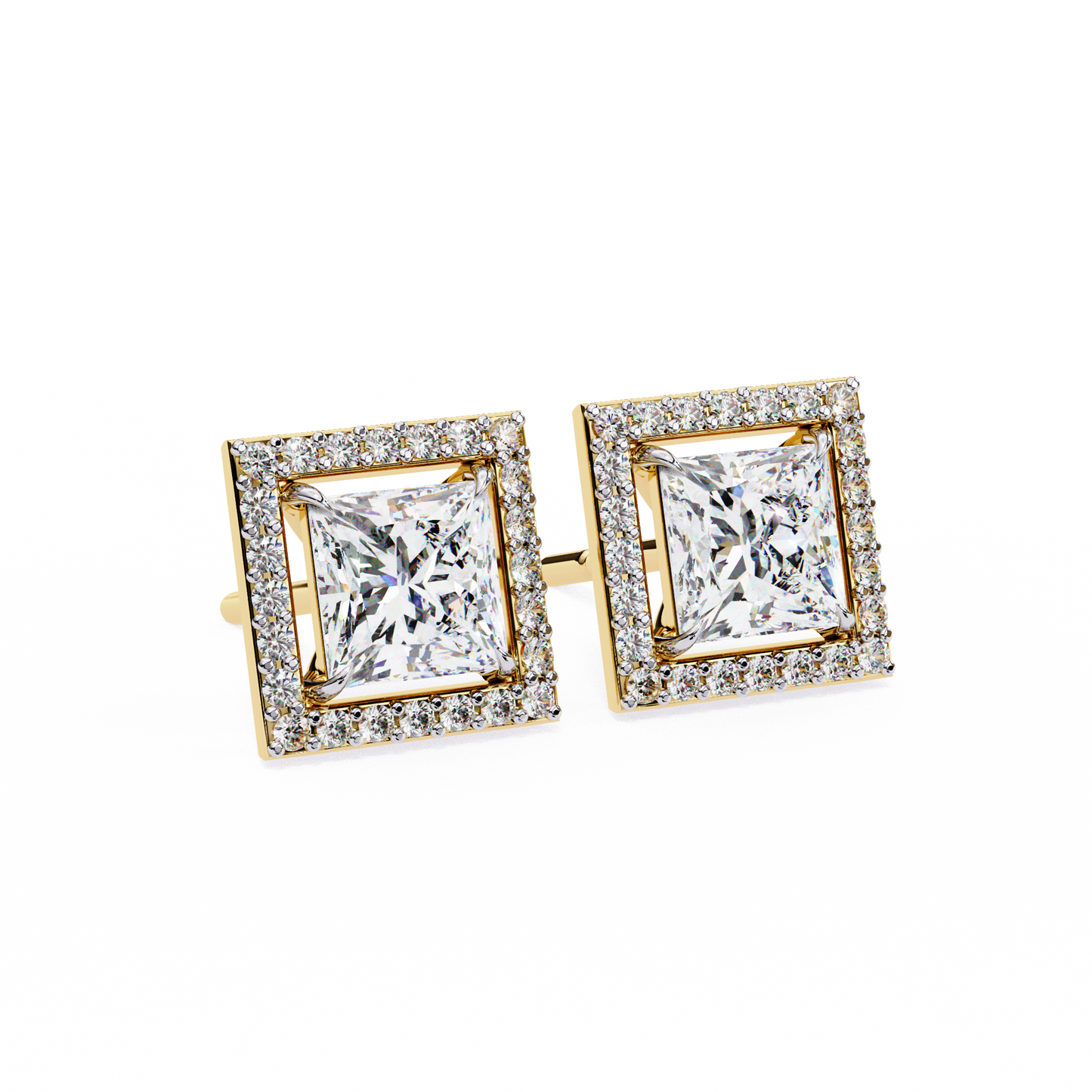 yellow gold / moissanite, yellow gold / lab grown