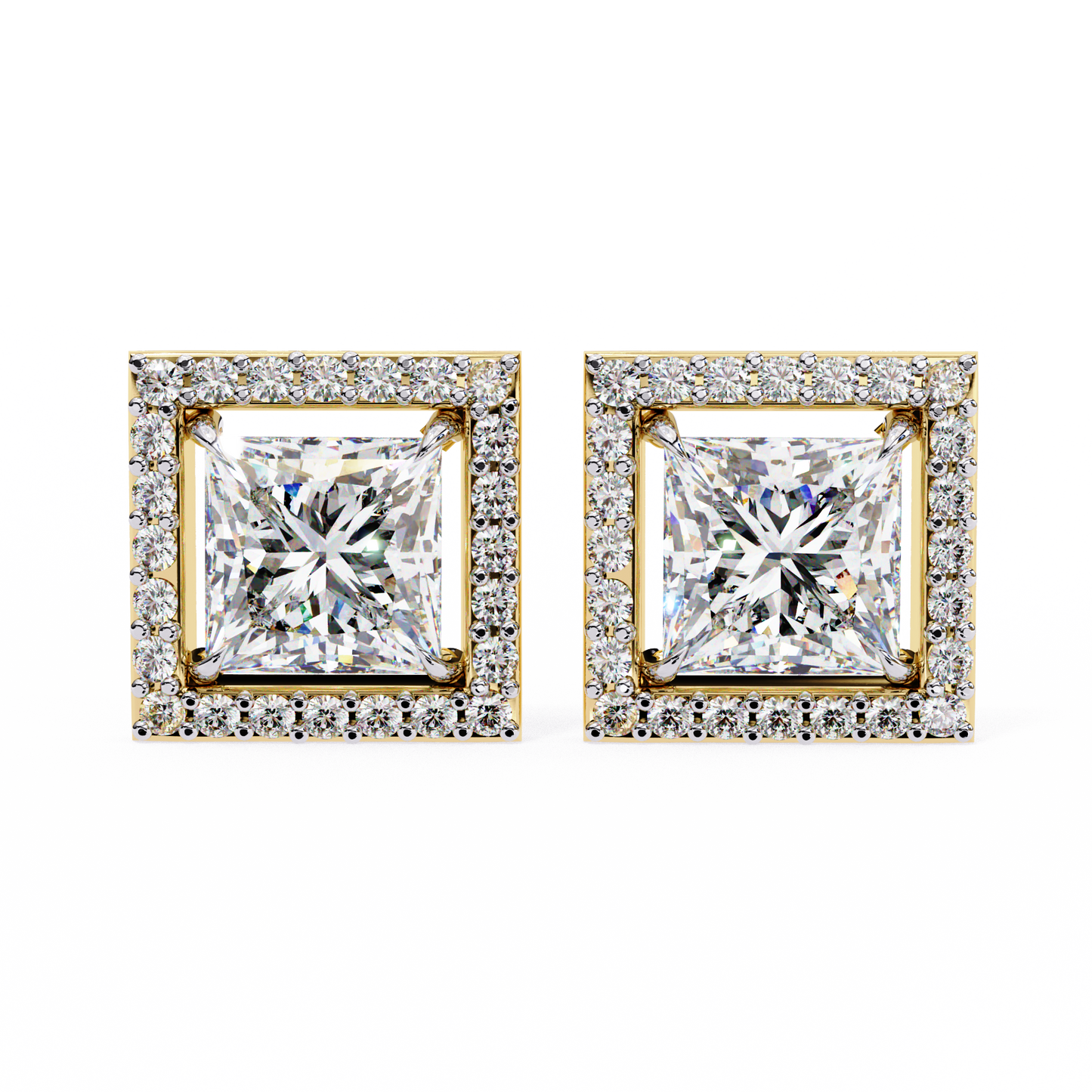 yellow gold / moissanite, yellow gold / lab grown