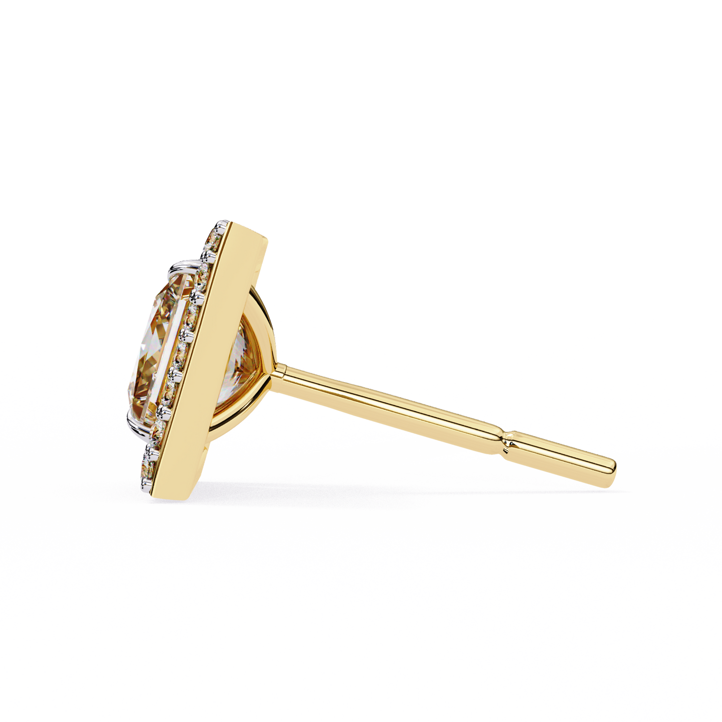 yellow gold / moissanite, yellow gold / lab grown