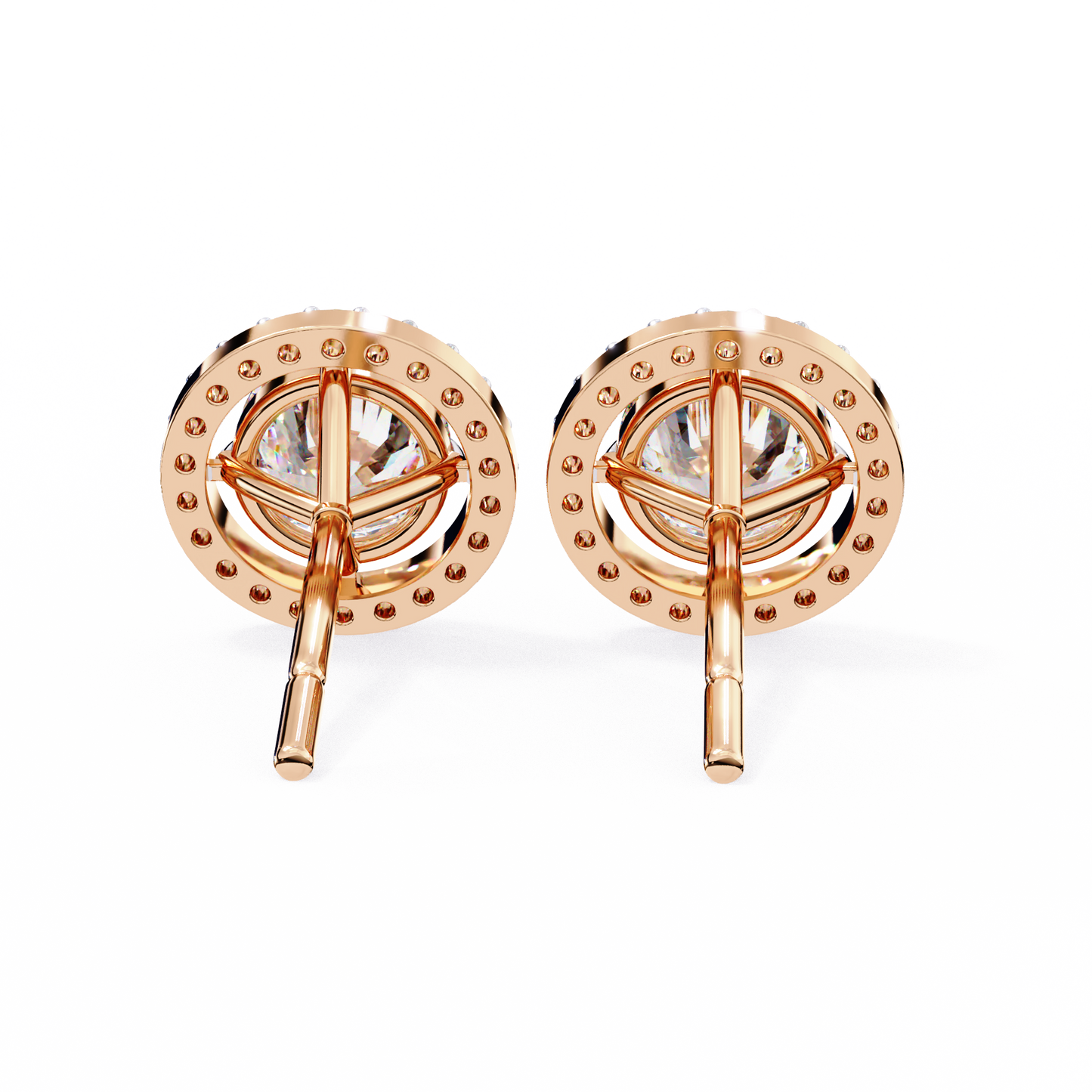 rose gold / moissanite, rose gold / lab grown