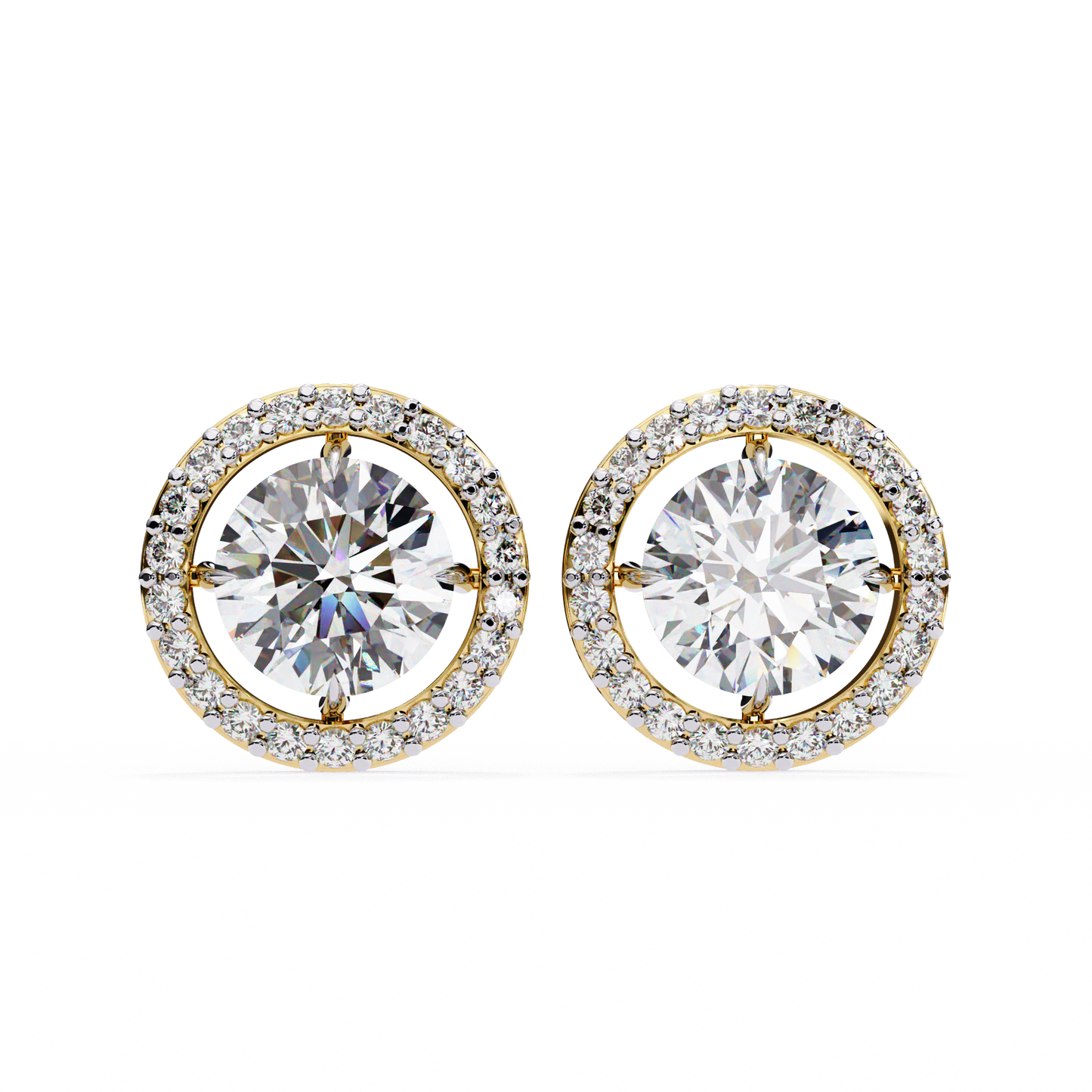 yellow gold / moissanite, yellow gold / lab grown