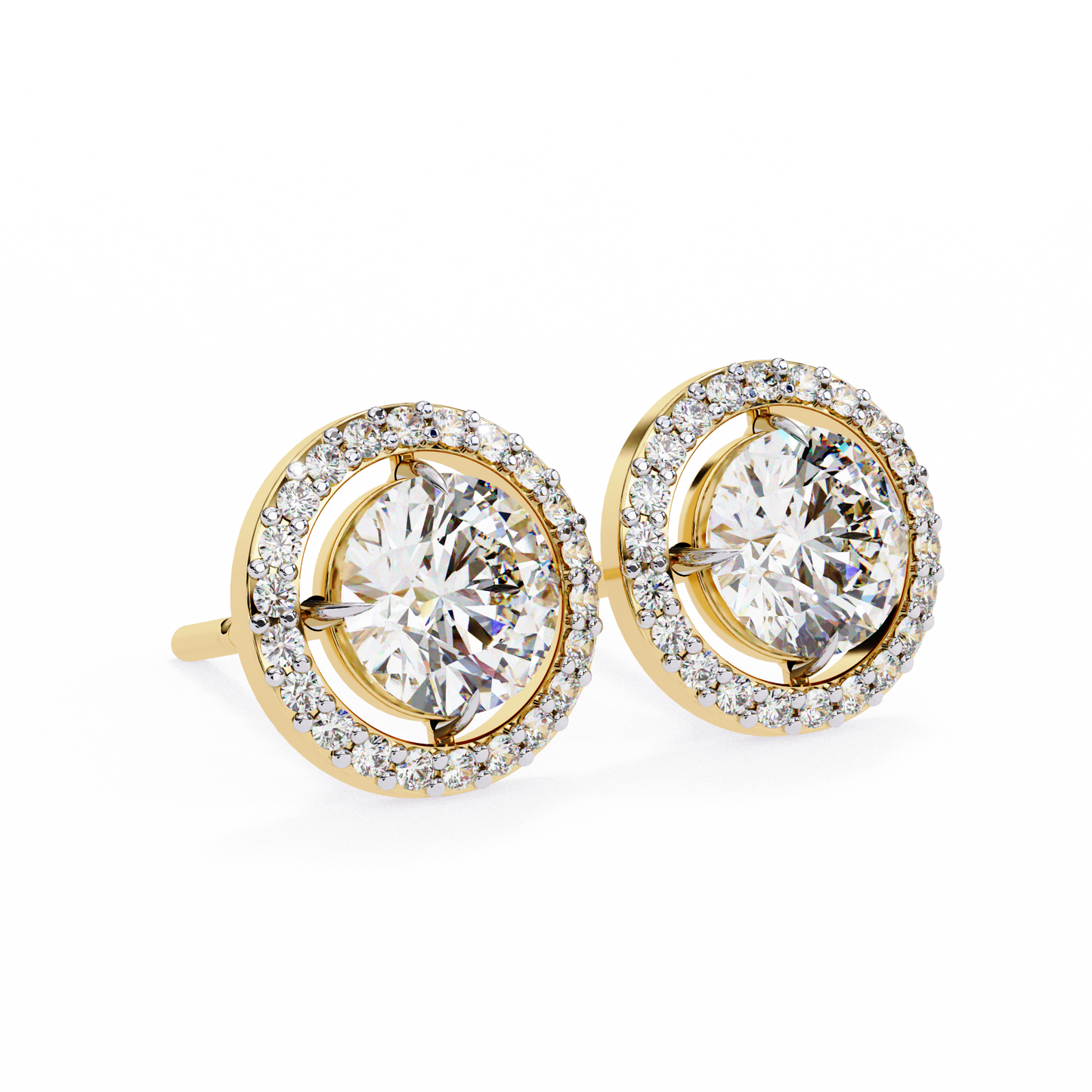 yellow gold / moissanite, yellow gold / lab grown