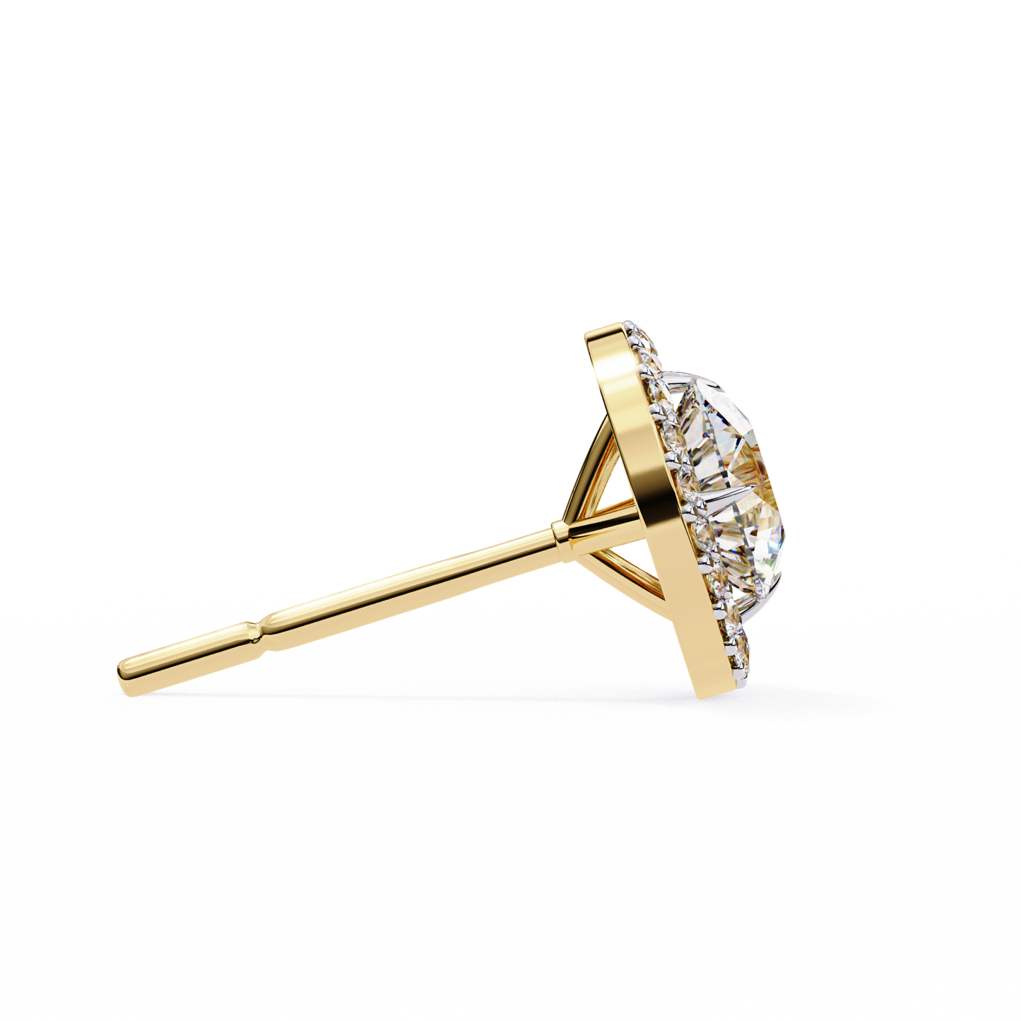 yellow gold / moissanite, yellow gold / lab grown