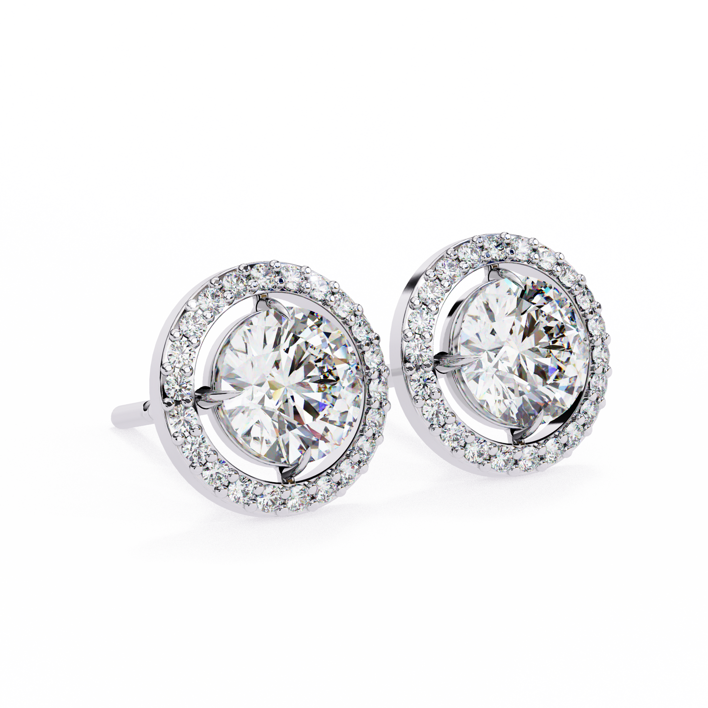 white gold / moissanite, white gold / lab grown