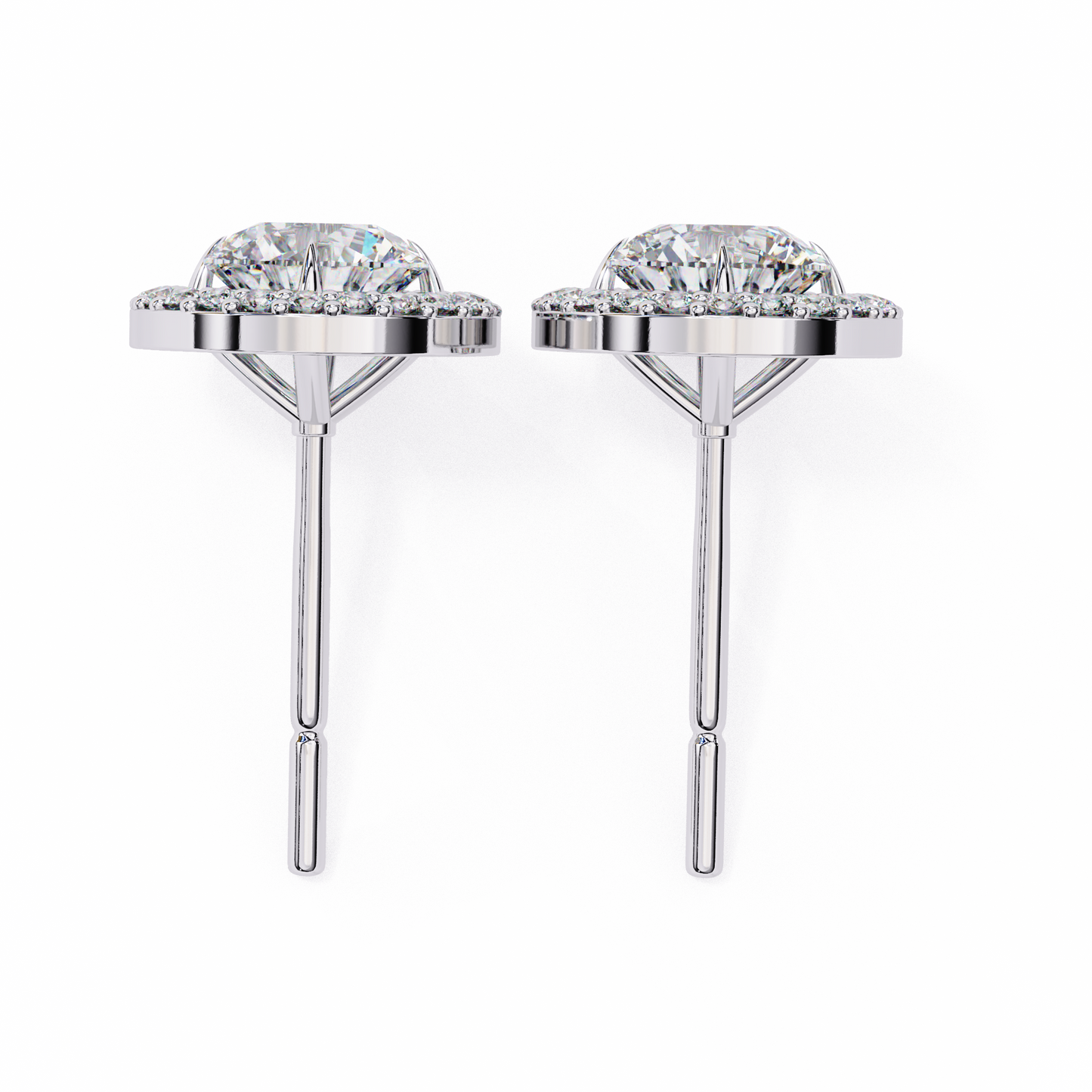 white gold / moissanite, white gold / lab grown