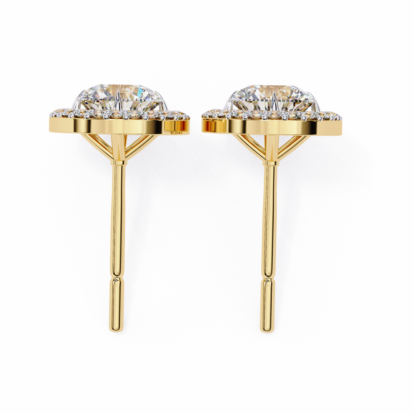yellow gold / moissanite, yellow gold / lab grown