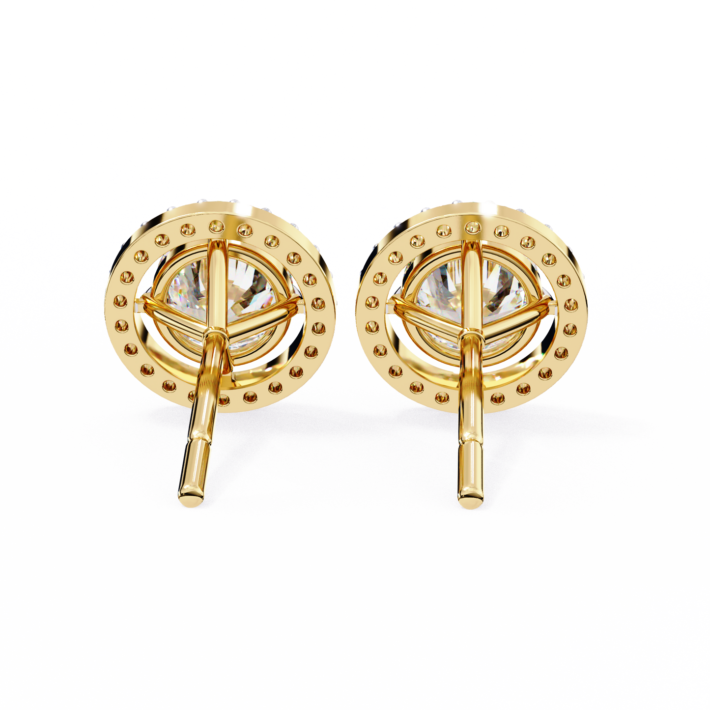 yellow gold / moissanite, yellow gold / lab grown