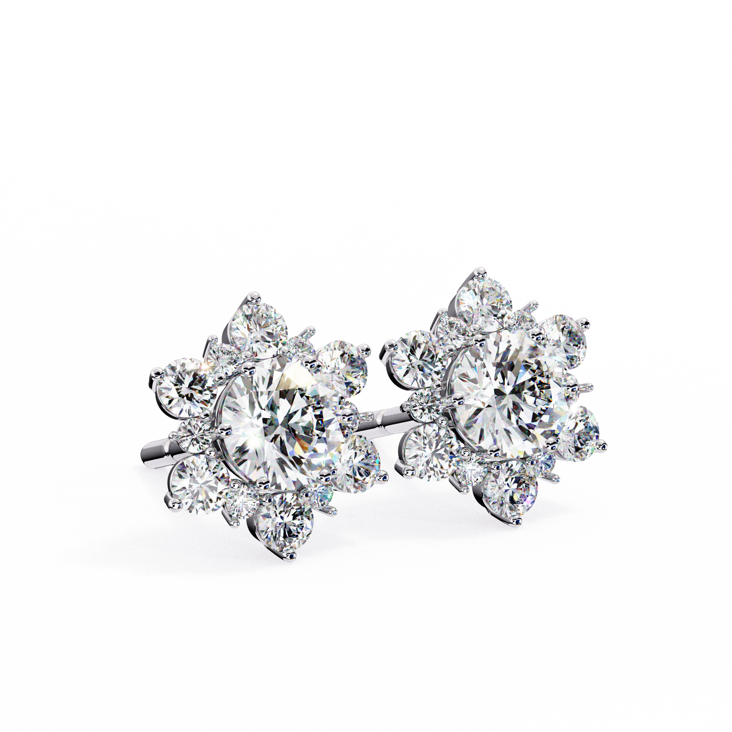 white gold / moissanite, white gold / lab grown