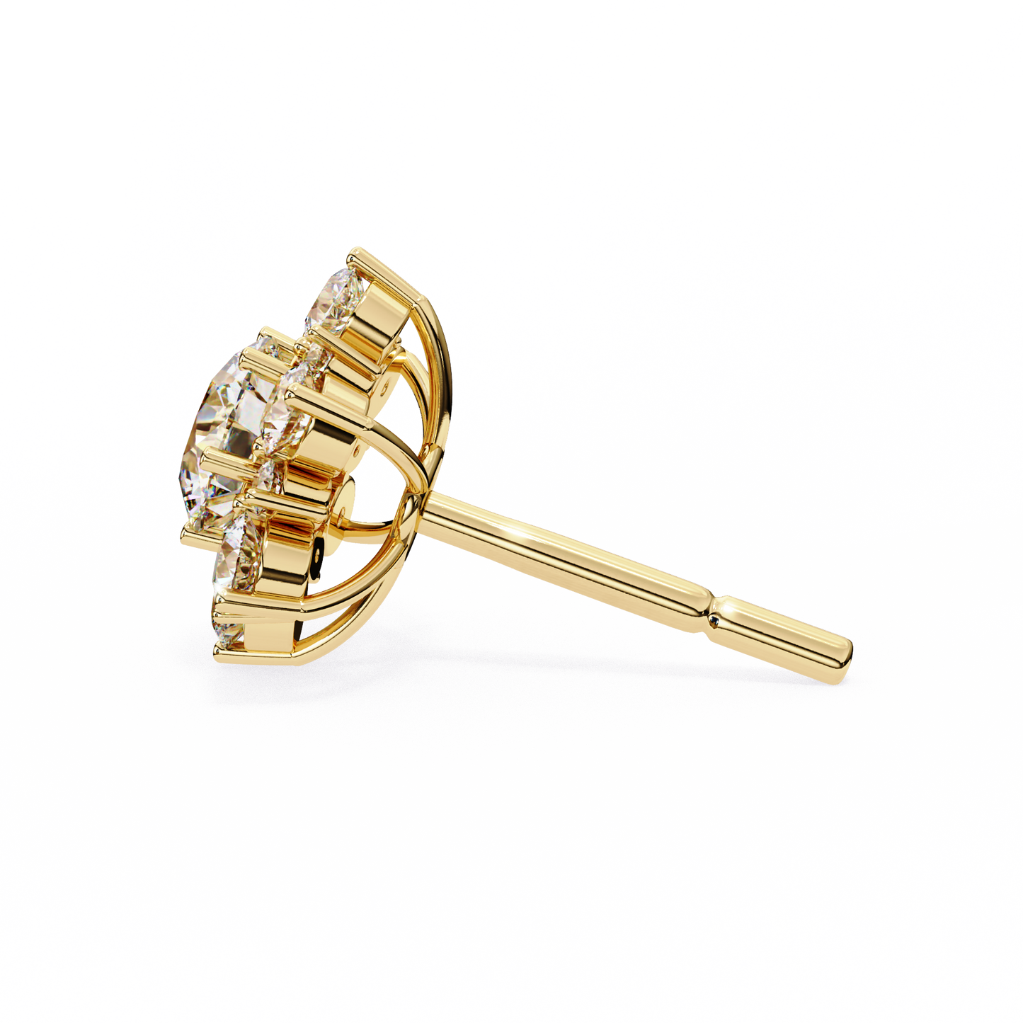 yellow gold / moissanite, yellow gold / lab grown