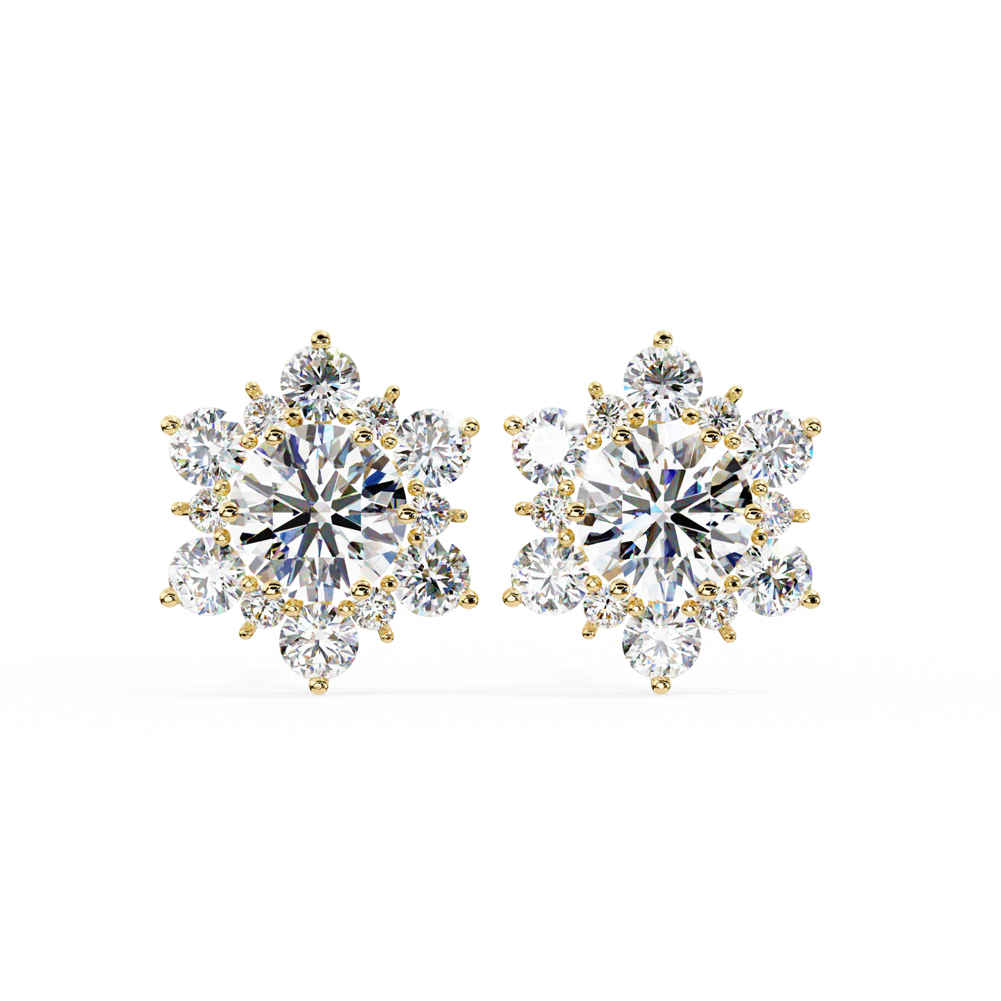 yellow gold / moissanite, yellow gold / lab grown