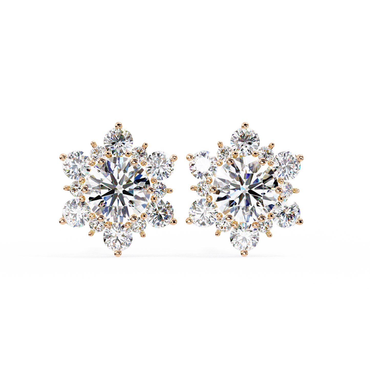 rose gold / moissanite, rose gold / lab grown