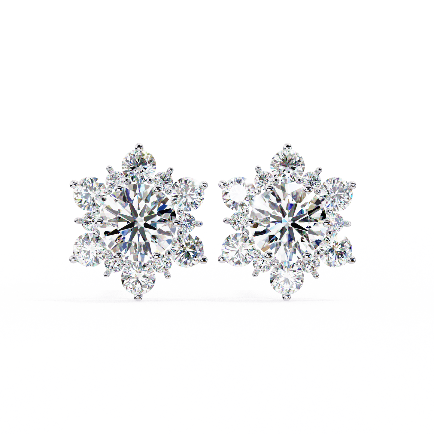 white gold / moissanite, white gold / lab grown