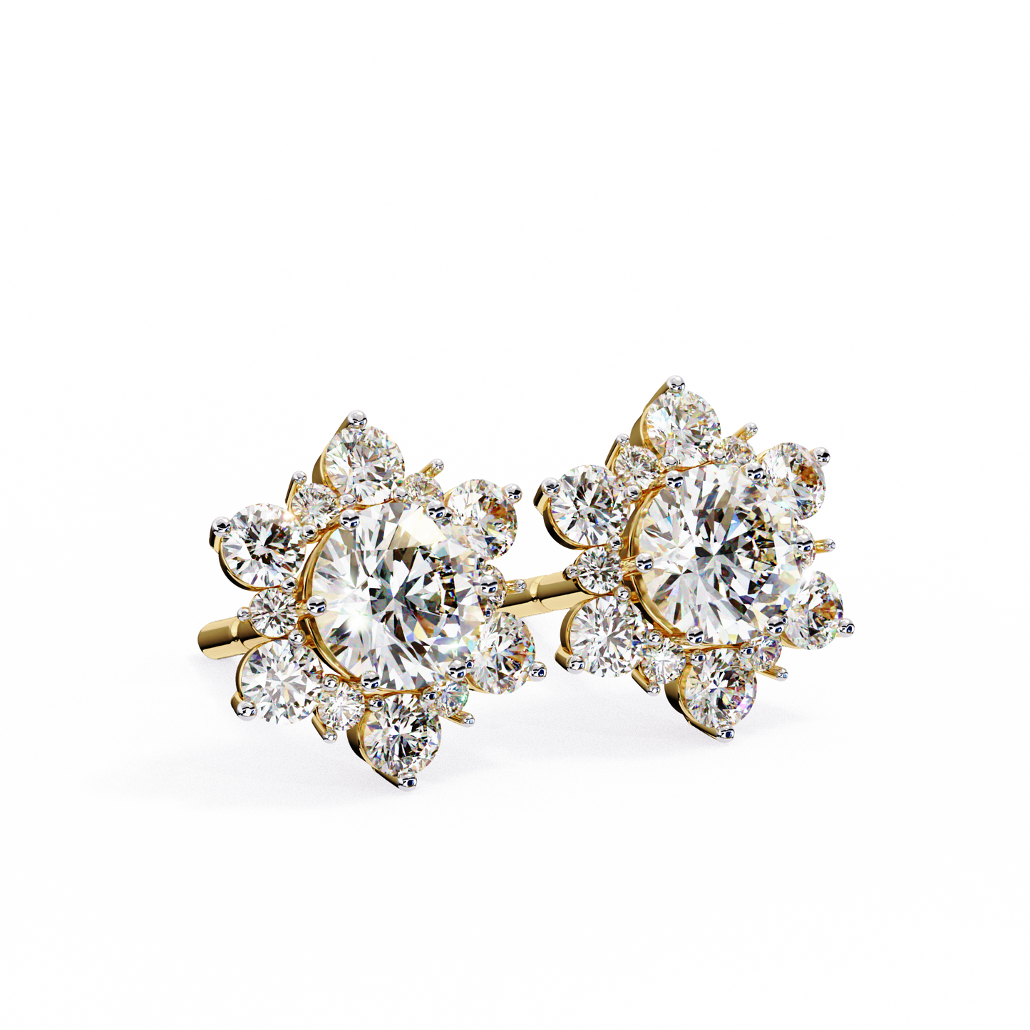 yellow gold / moissanite, yellow gold / lab grown