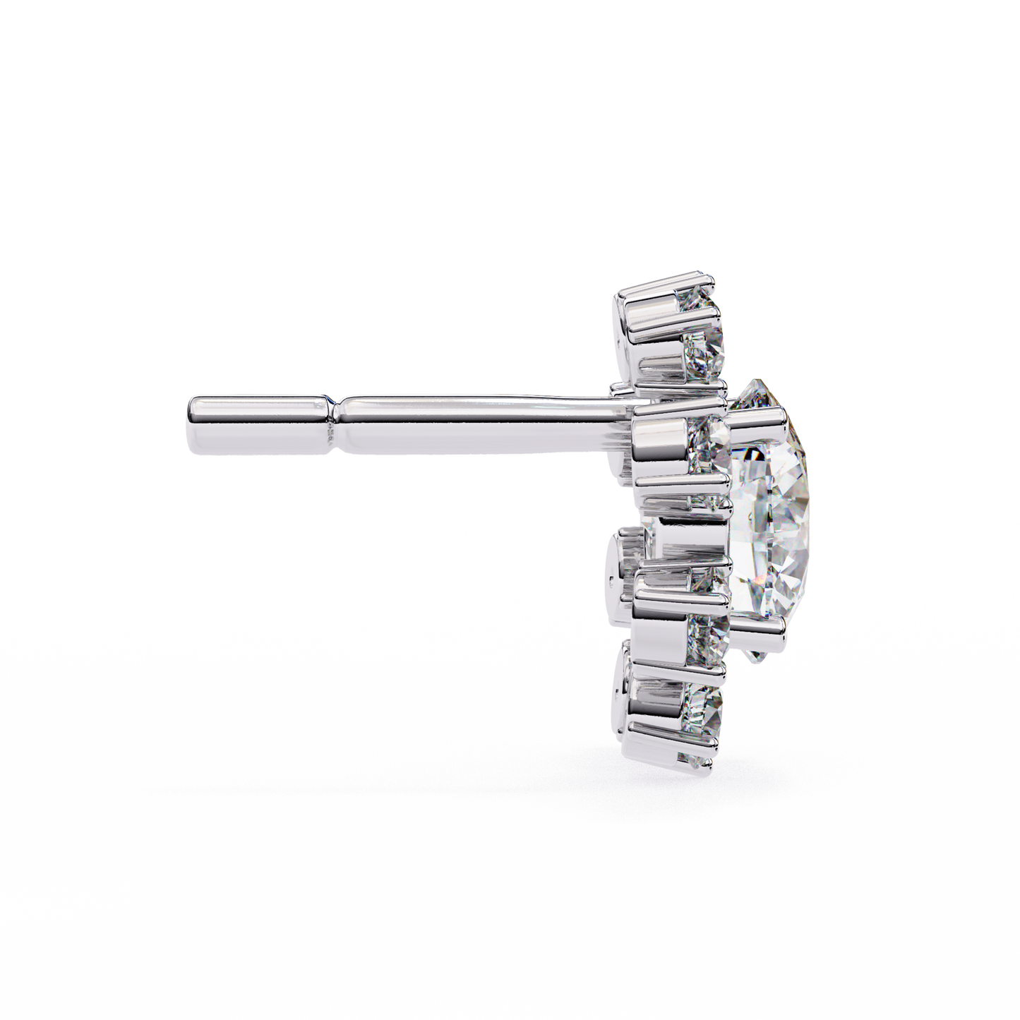 white gold / moissanite, white gold / lab grown