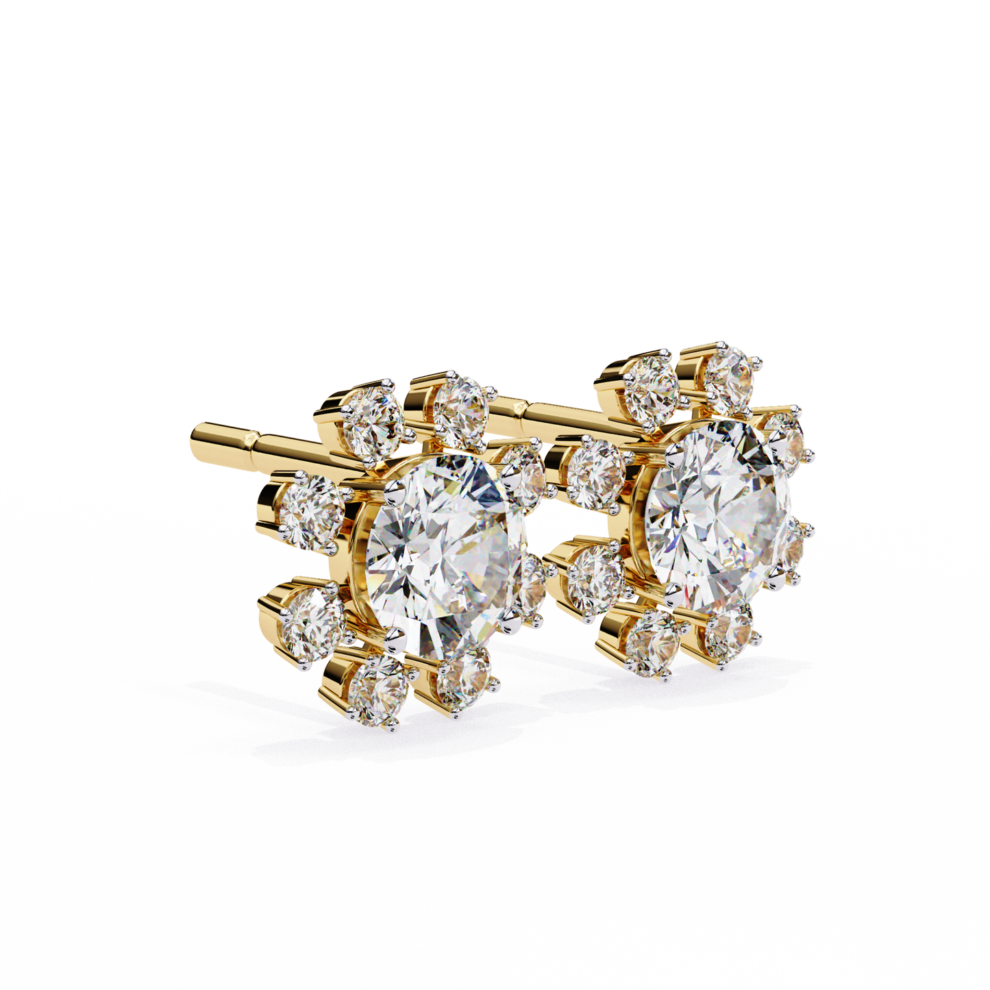 yellow gold / moissanite, yellow gold / lab grown