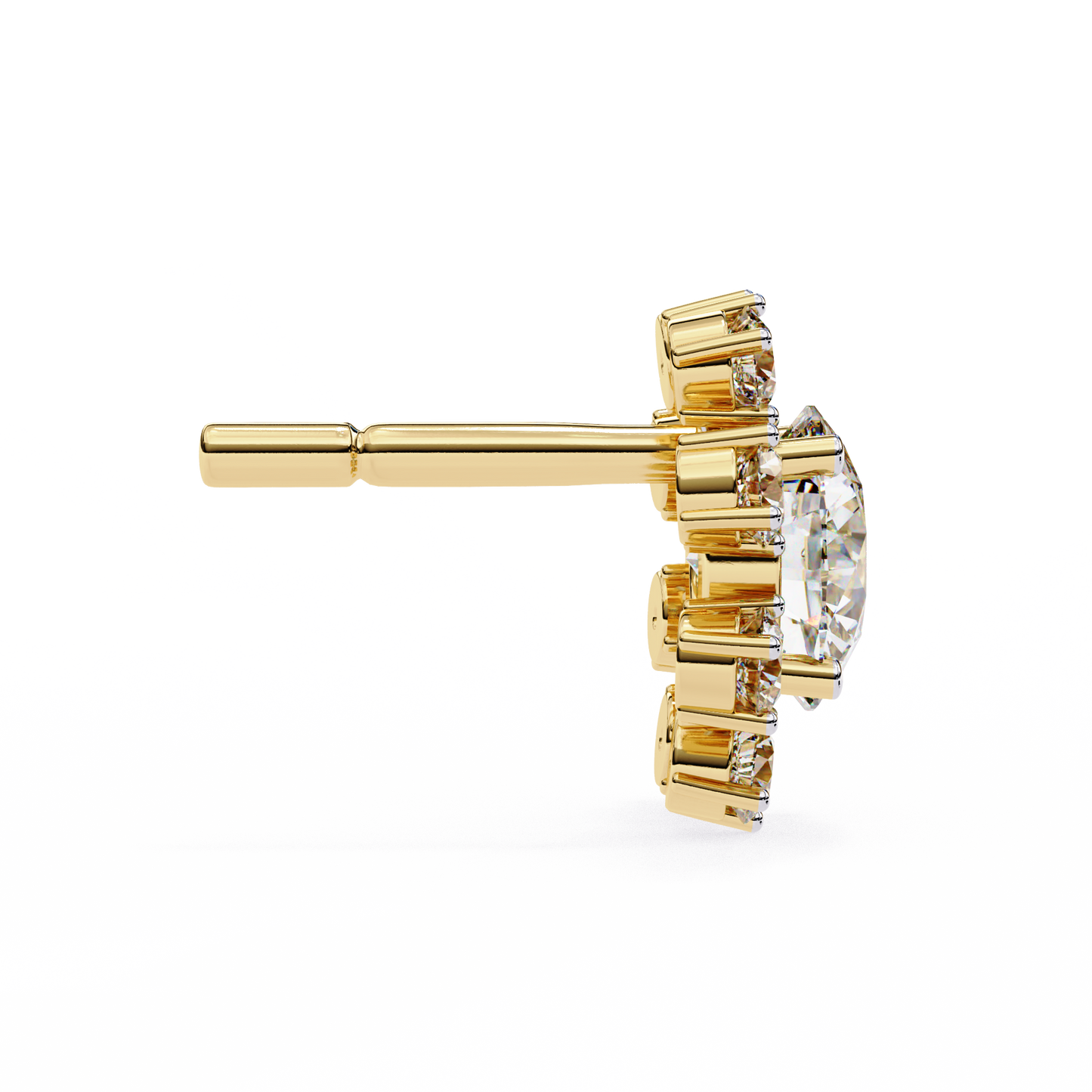 yellow gold / moissanite, yellow gold / lab grown