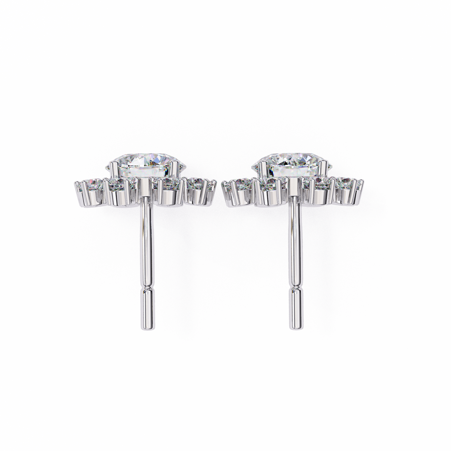 white gold / moissanite, white gold / lab grown