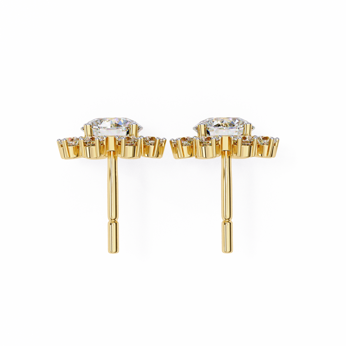 yellow gold / moissanite, yellow gold / lab grown