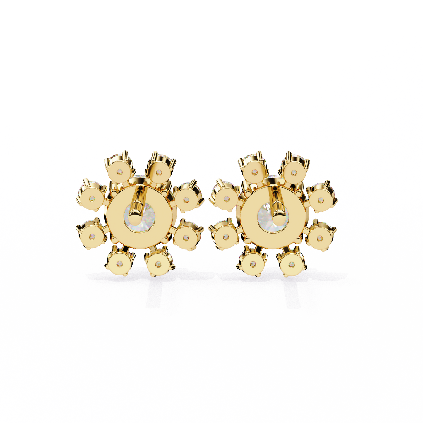 yellow gold / moissanite, yellow gold / lab grown