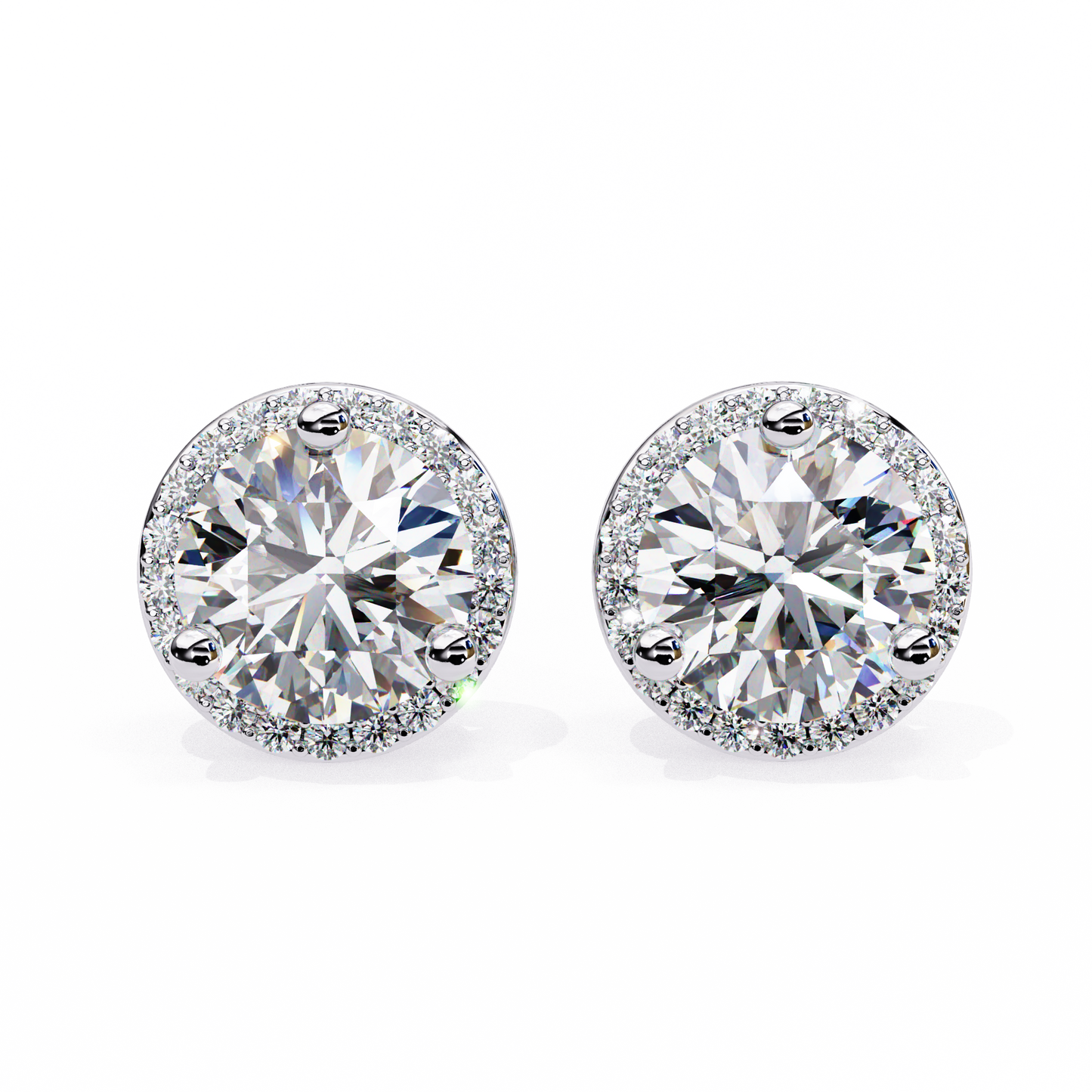 white gold / moissanite, white gold / lab grown