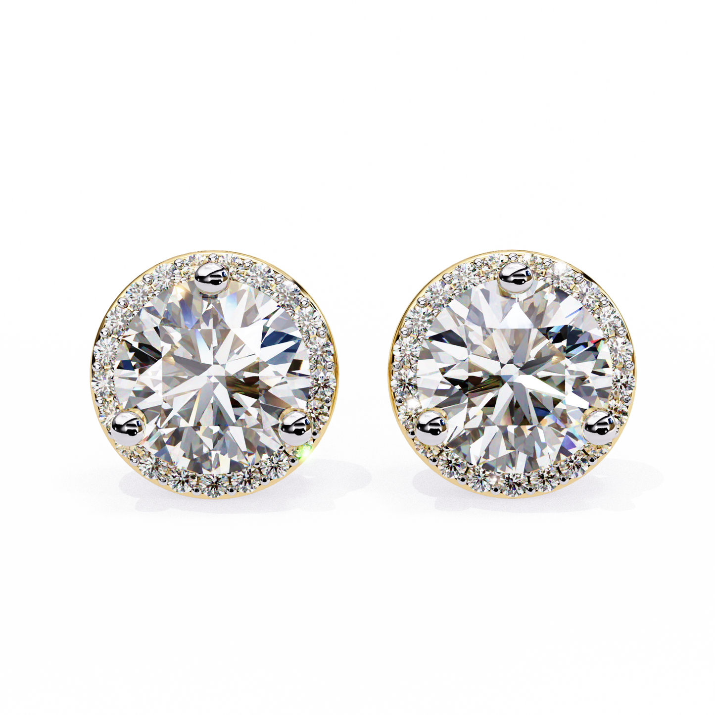 yellow gold / moissanite, yellow gold / lab grown