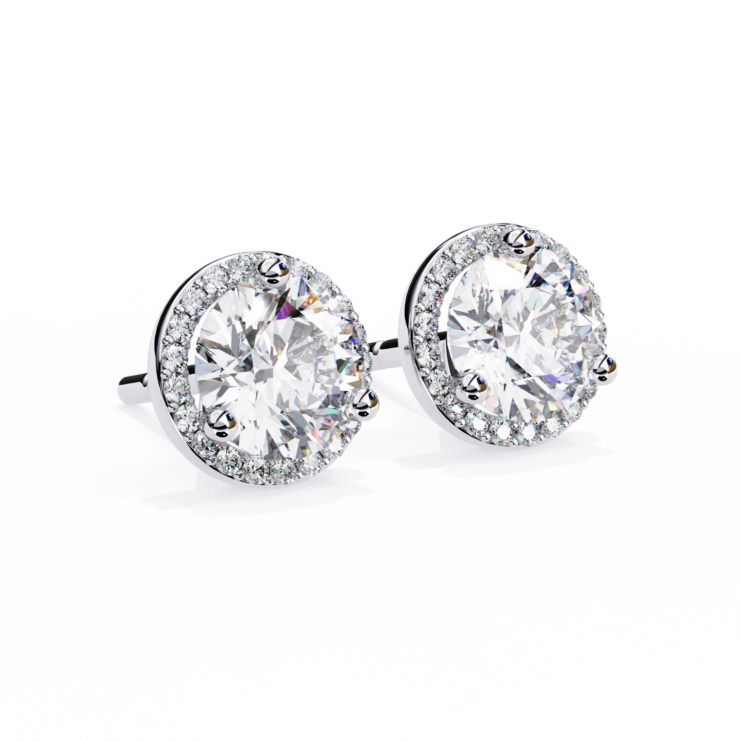 white gold / moissanite, white gold / lab grown