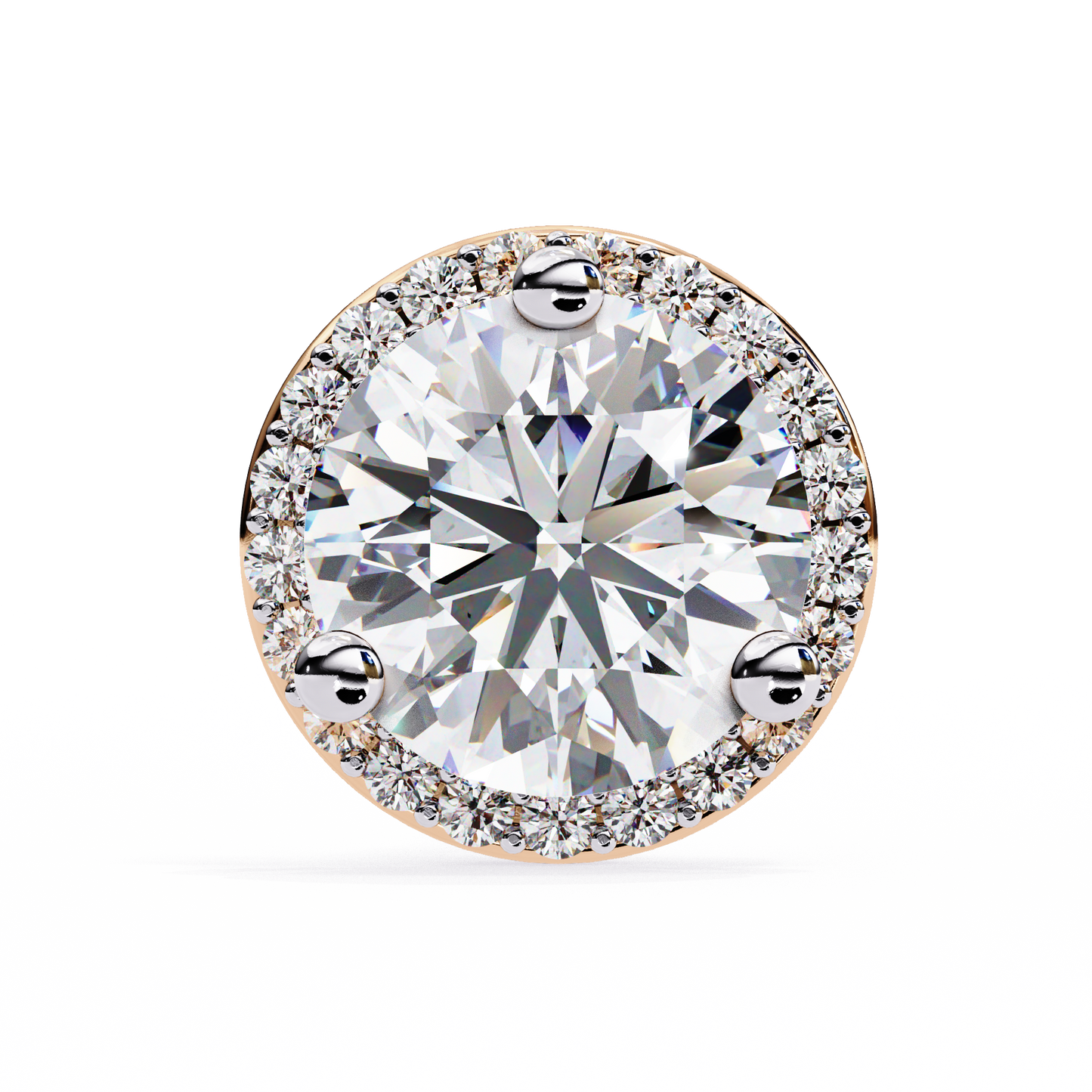 rose gold / moissanite, rose gold / lab grown