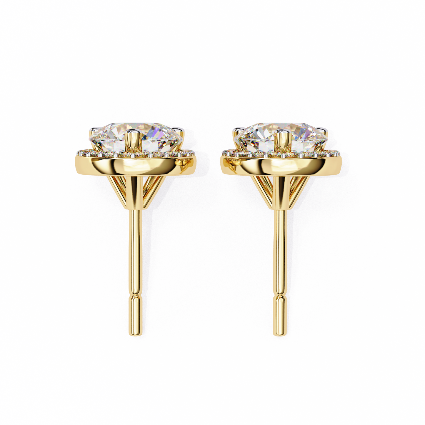 yellow gold / moissanite, yellow gold / lab grown