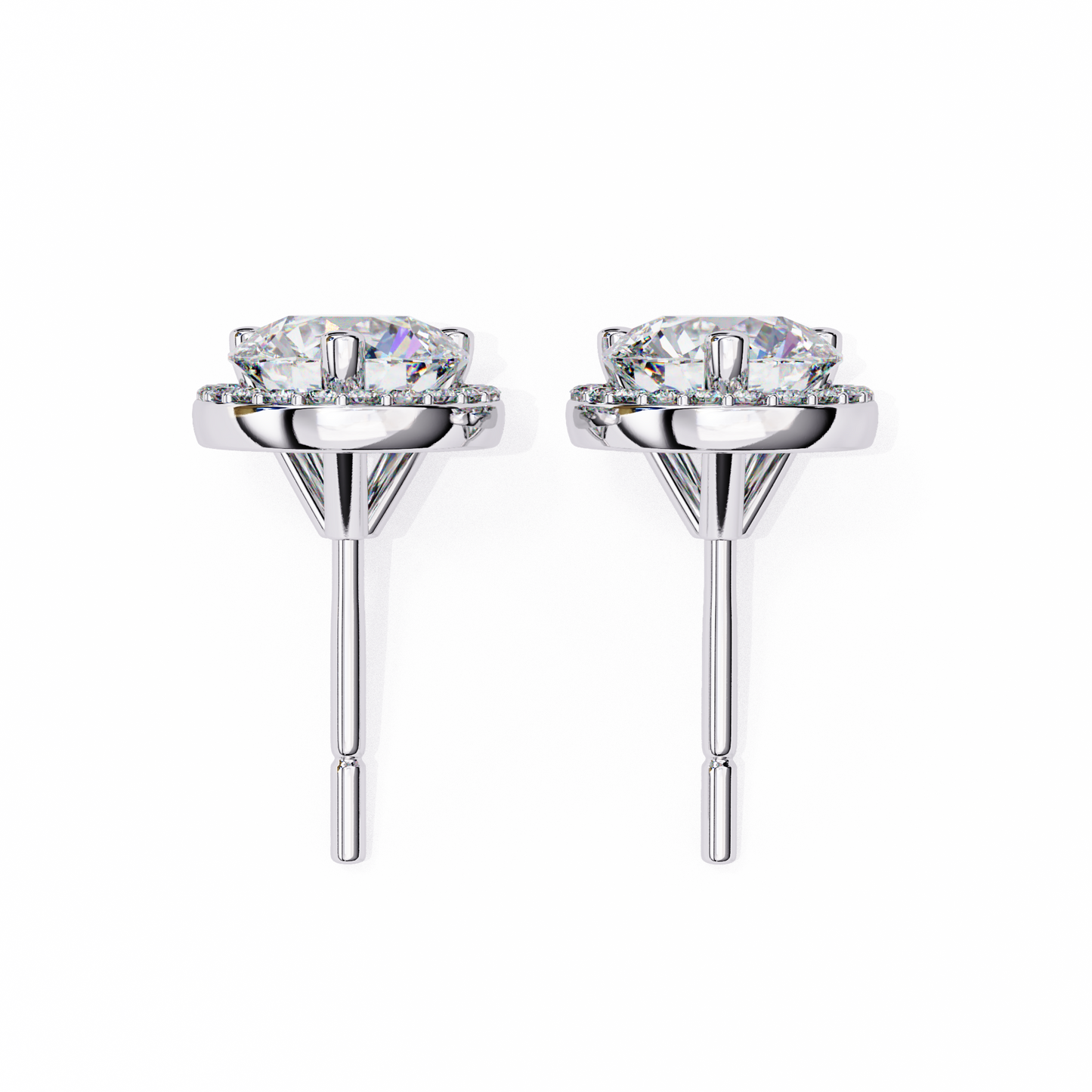 white gold / moissanite, white gold / lab grown