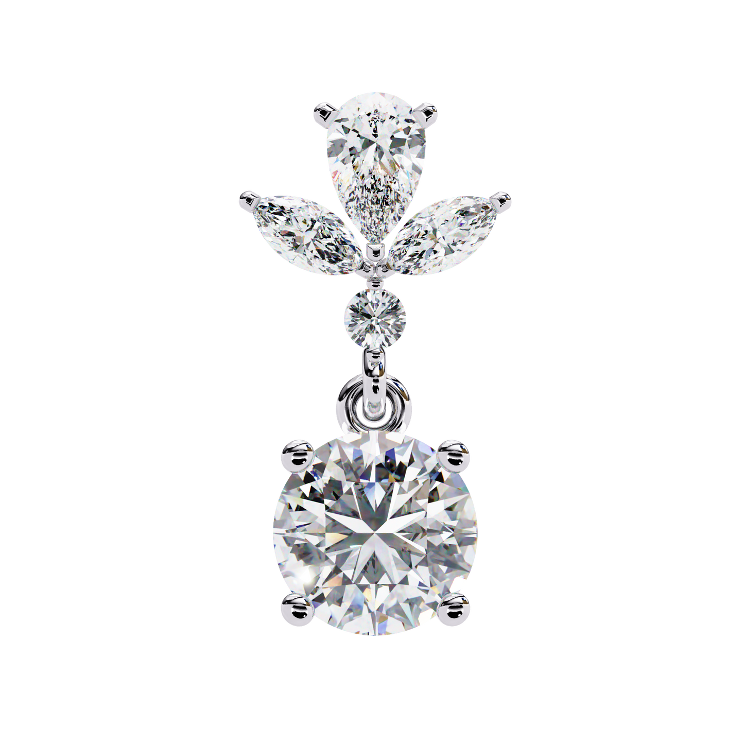 white gold / moissanite, white gold / lab grown