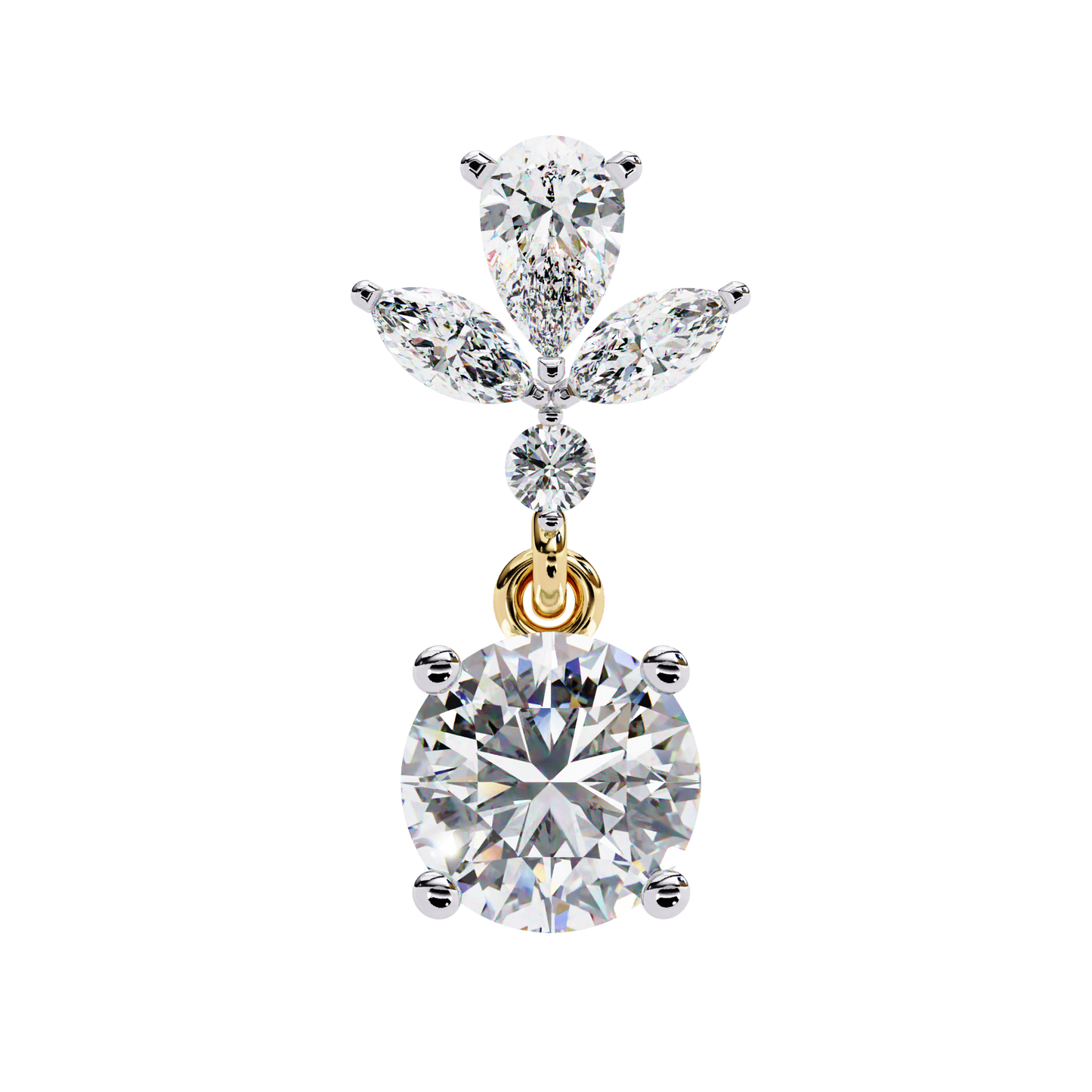 yellow gold / moissanite, yellow gold / lab grown