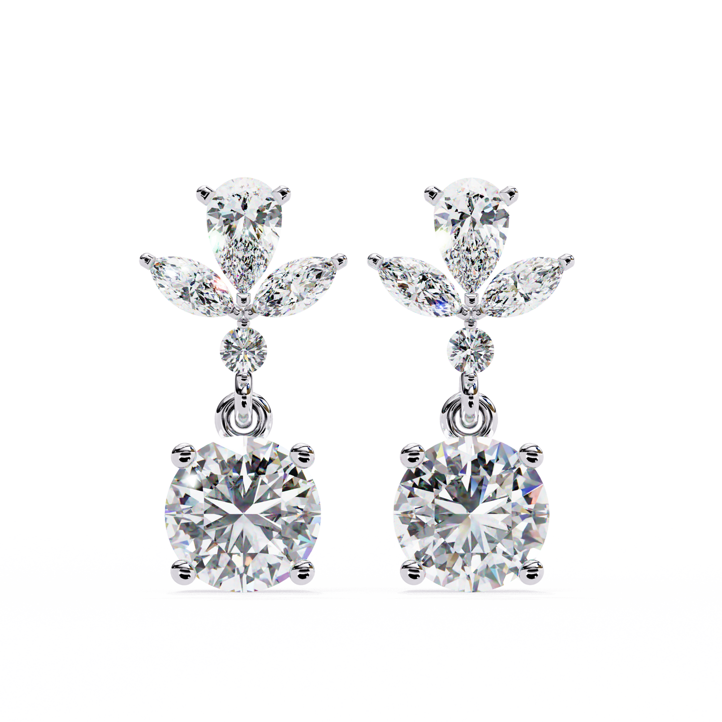 white gold / moissanite, white gold / lab grown