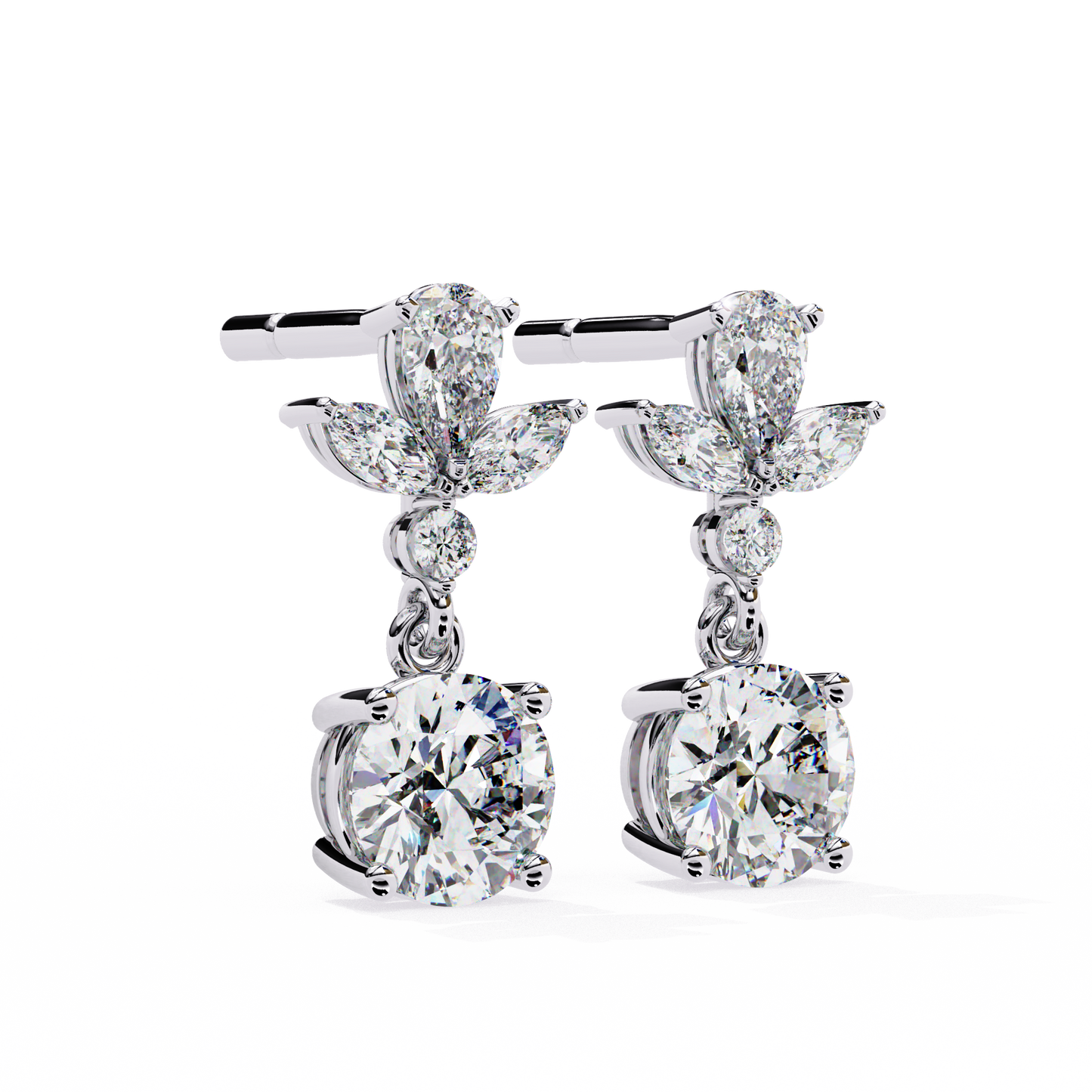 white gold / moissanite, white gold / lab grown