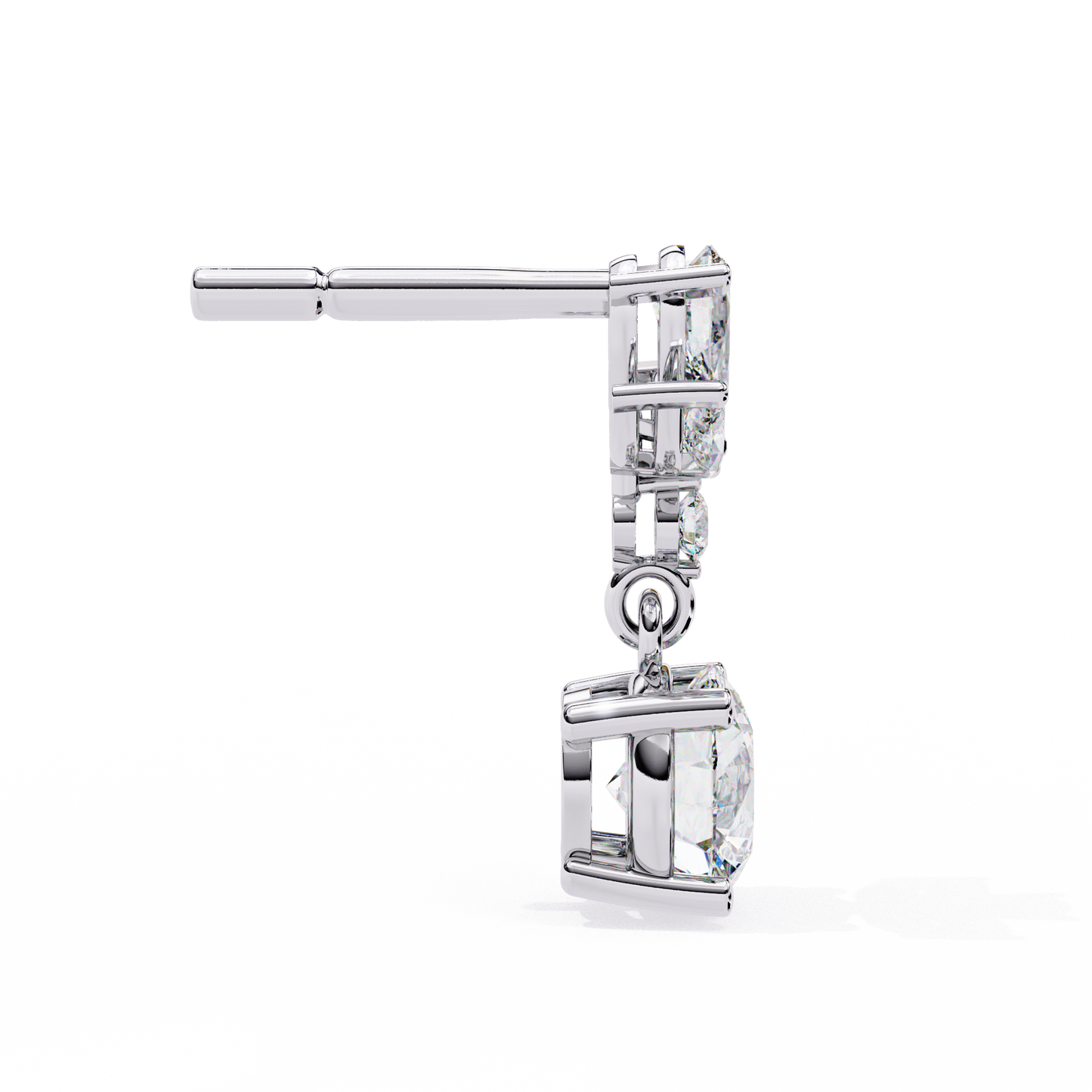 white gold / moissanite, white gold / lab grown