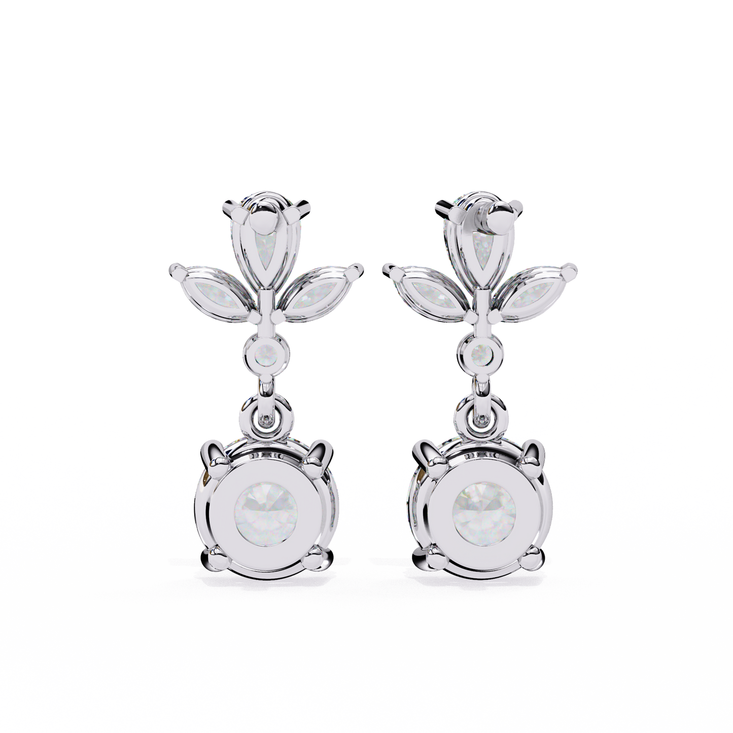white gold / moissanite, white gold / lab grown