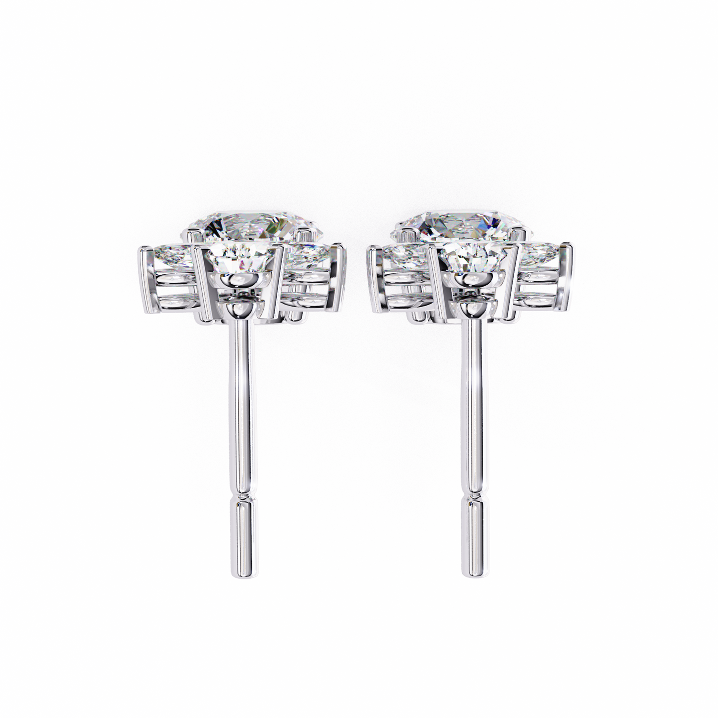 white gold / moissanite, white gold / lab grown